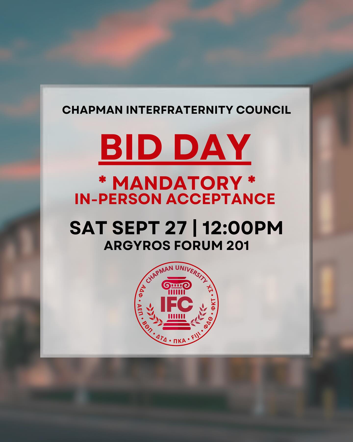 We’ll see you tomorrow. Message us if you have extenuating circumstances and cannot make it.