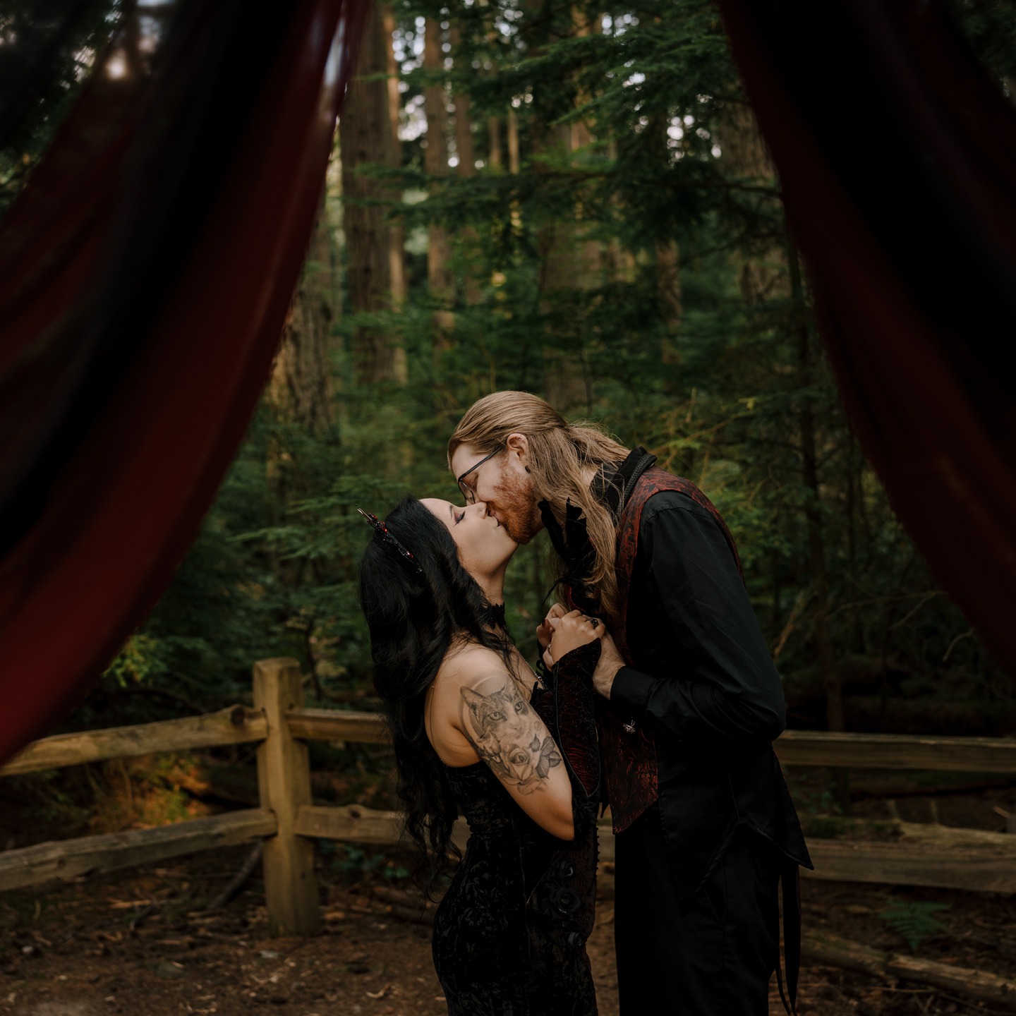 Leo and Grace. There's something about these images that just feel like us. Dark. raw, moody and real. Elopement like this one in the forest of Pacific Spirit Park just makes our souls happy.