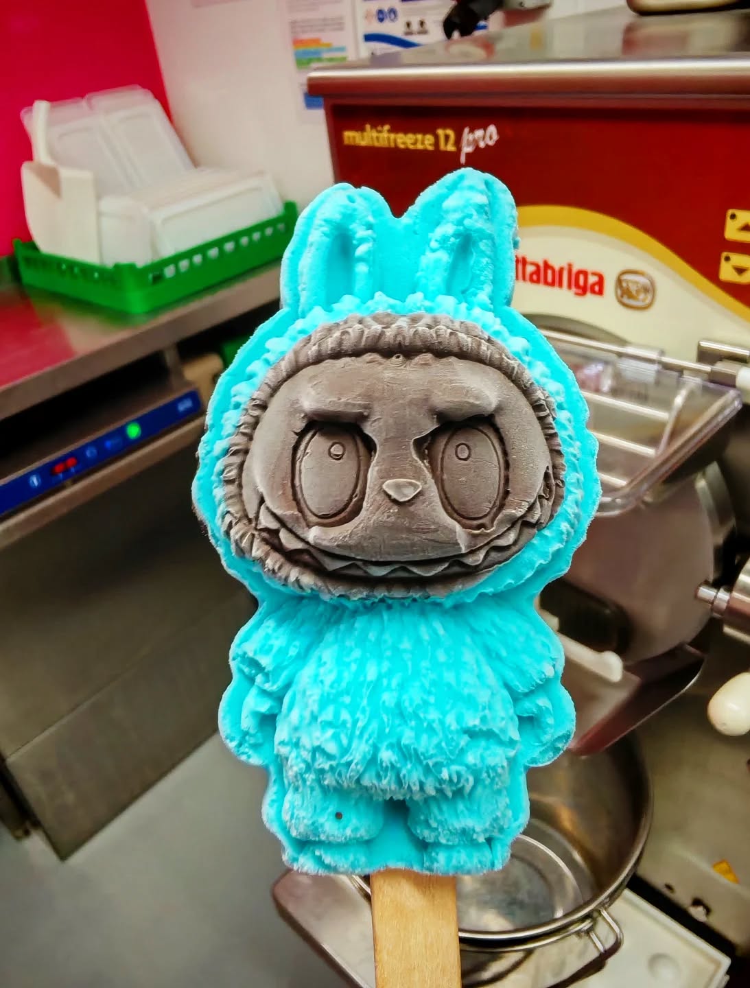 Bubblegum & chocolate Labubu available Sunday in Weston #labubu #labubuthemonsters #gelato #icecream