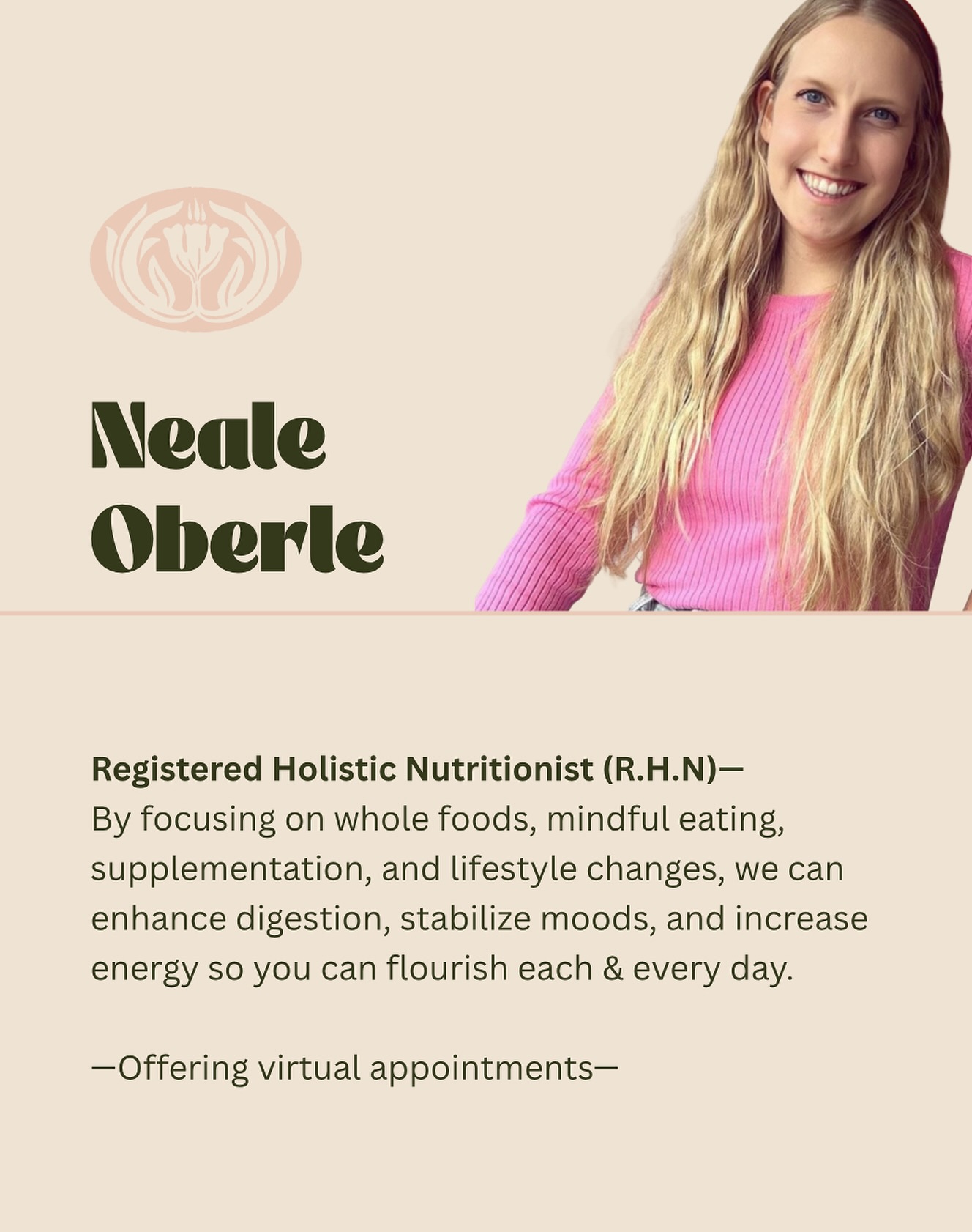 NOW OFFERING VIRTUAL HOLISTIC NUTRITION ✨Welcome to Neale our new Virtual holistic nutritionist ✨
Understanding nutrition is the foundation to healthy living.
🥑 Wheather you’re unlearning a bad relationship with food or trying to support your immune system through times of high stress — Nutrition is a fundamental building block in your everyday health.
#RHN#guelphbusiness#WELLNESS#guelph#welldaze#holisticnutrition#guelphhealth#guelphmoms