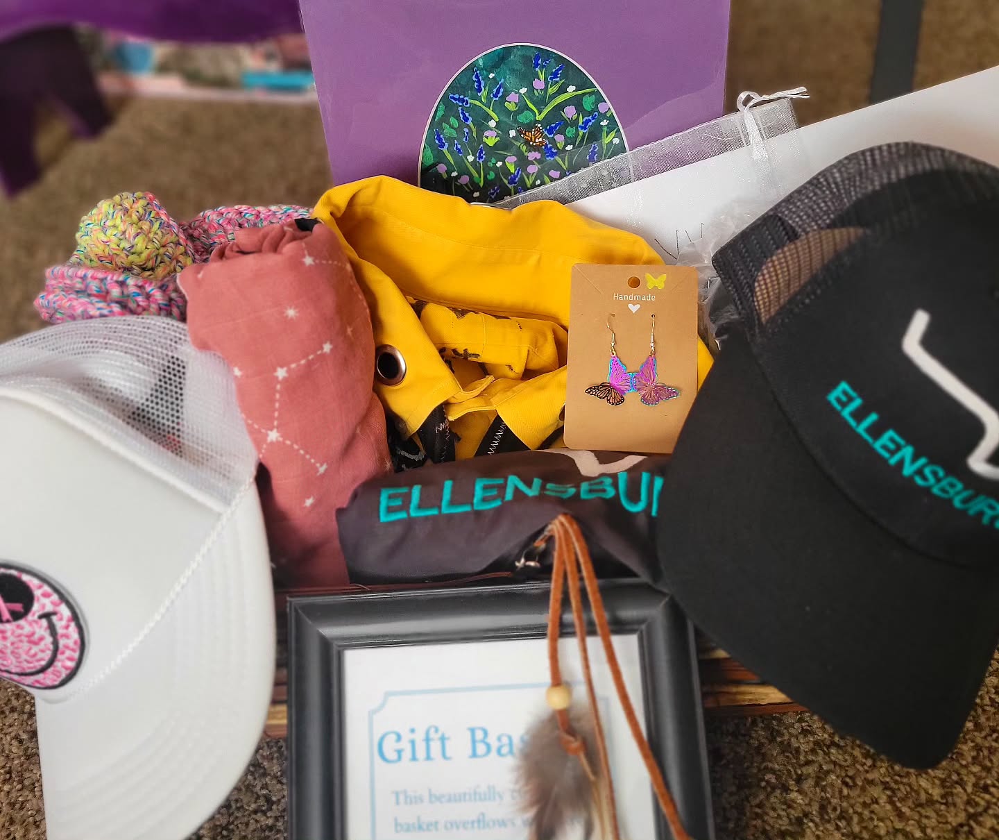 There were so many cool items in the gift basket we put together for Unity in the Park! Thank you to all the vendors who donated an item from their business and to all the people who participated! Shout out to Nate for winning the gift basket raffle! We will most definitely be hosting another one at our next event! 💝
.
.
.
#GiftBasketRaffle #LocalBusinesses #EllensburgEvents #UnityinthePark #KrewphoriaEvents