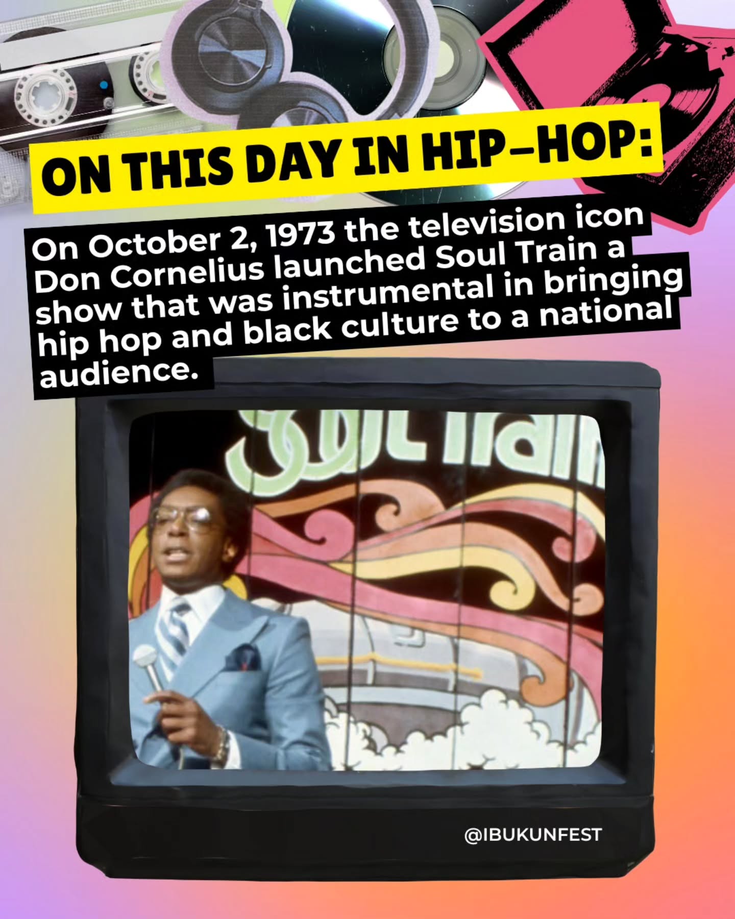 We can't thank #DonCornelius enough for his UNFORGETTABLE, cultural contribution to hip-hop and the world at large. Soul Train gave hip-hop exposure like no other.