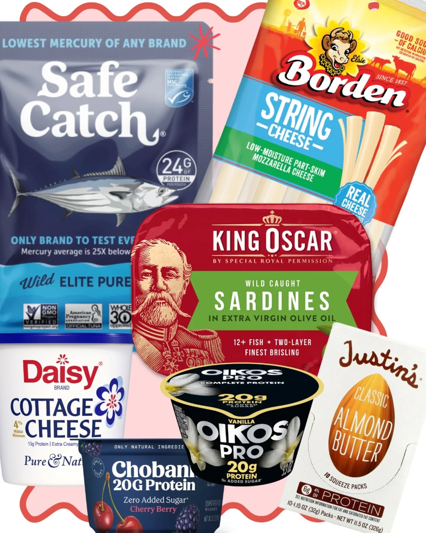 Non-aesthetic protein snack reminder. Feeling crappy between meals? It could be blood sugar instability.
Adding protein (and fiber) to your meals or snacks helps stabilize your blood glucose and keep nausea away (to a degree) during pregnancy.
Mix it up and add toppings you like to prevent making these snacks from becoming a chore.
Safe catch tuna is the lowest mercury brand I have found on the market - they test every fish and there's a long list of benefits of omega-3s. Sardines have even more omegas and lower mercury but may be harder to stomach 😬
Blend cottage cheese if you hate the clumps. I mix it into peanut butter or top spaghetti with it. It's higher in protein than most Greek yogurts without the tanginess.
I like oikos vanilla yogurt topped with pepitas, walnuts, frozen raspberries (Walmart has better frozen fruit than Kroger imo), honey and salt.
One string cheese is usually about 6 grams of protein and very easy to eat!
And of course nut butters are available in packets for busy days or if you aren't one to remember snacks before leaving the house - these are easily kept in your bag and are shelf stable.
Do you have any quick and easy protein snacks you'd add to the list?