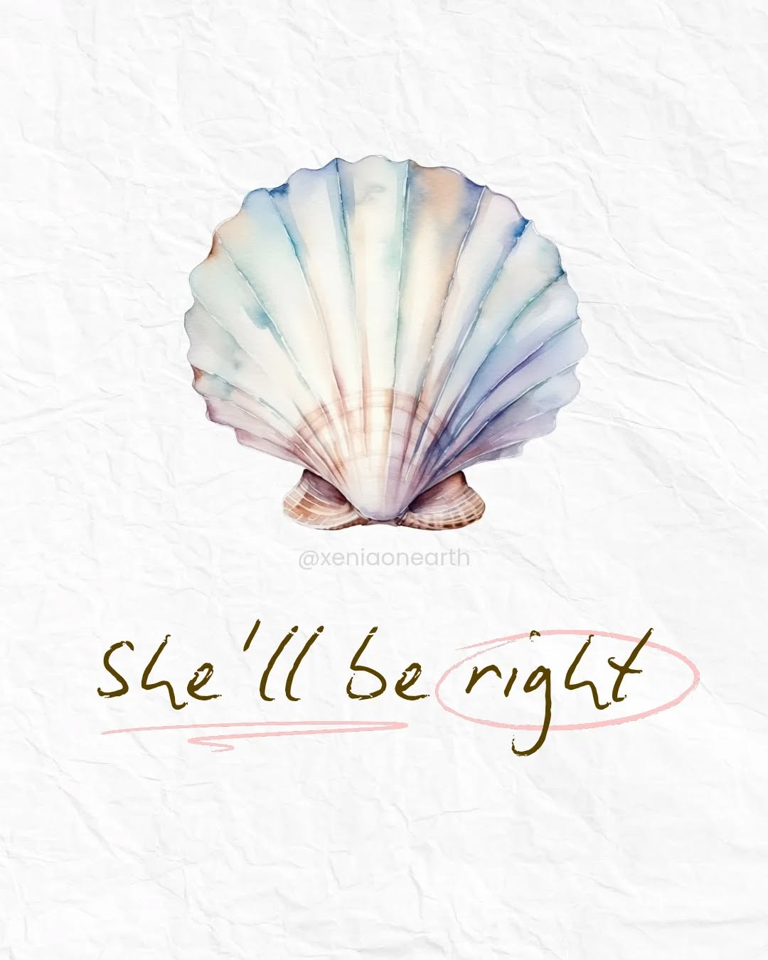 Sometimes you just need a scallop reminder that the tides always turn. She’ll be right 🌊✨🤍