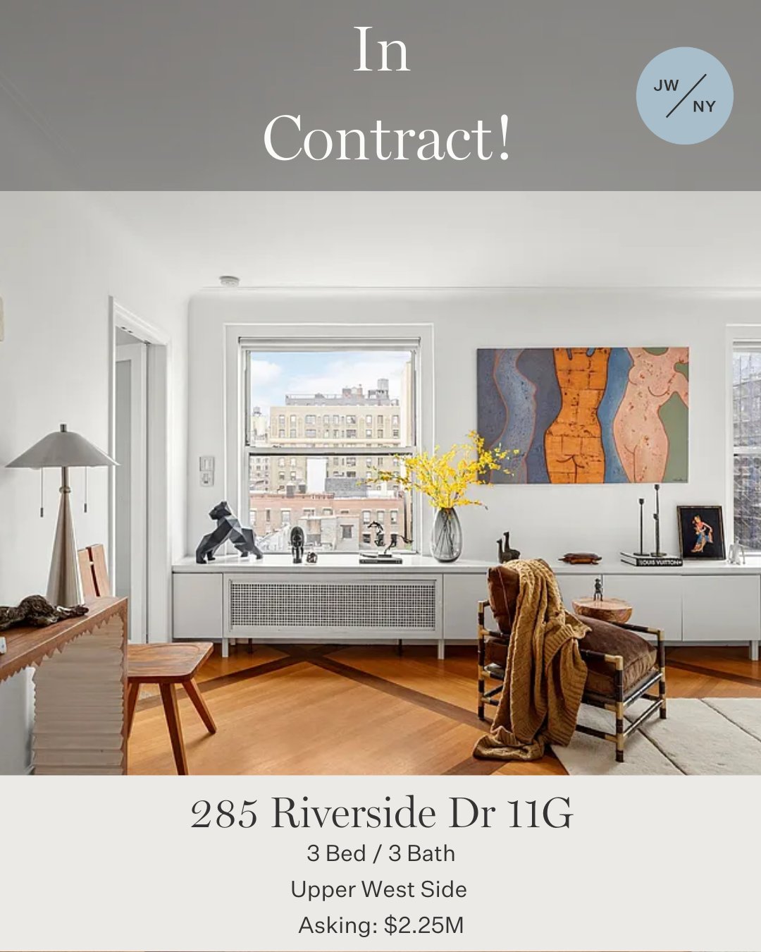 Another Upper West Side gem, now in contract ✅
This 3BR/3BA classic-6 at 285 Riverside Dr offers nearly 2,000 SF, sophisticated design details, and the kind of open city views buyers dream about. This is a beautiful home and the buyer couldn't be happier.
#nycrealestate #uws #incontract #jacobwoodre