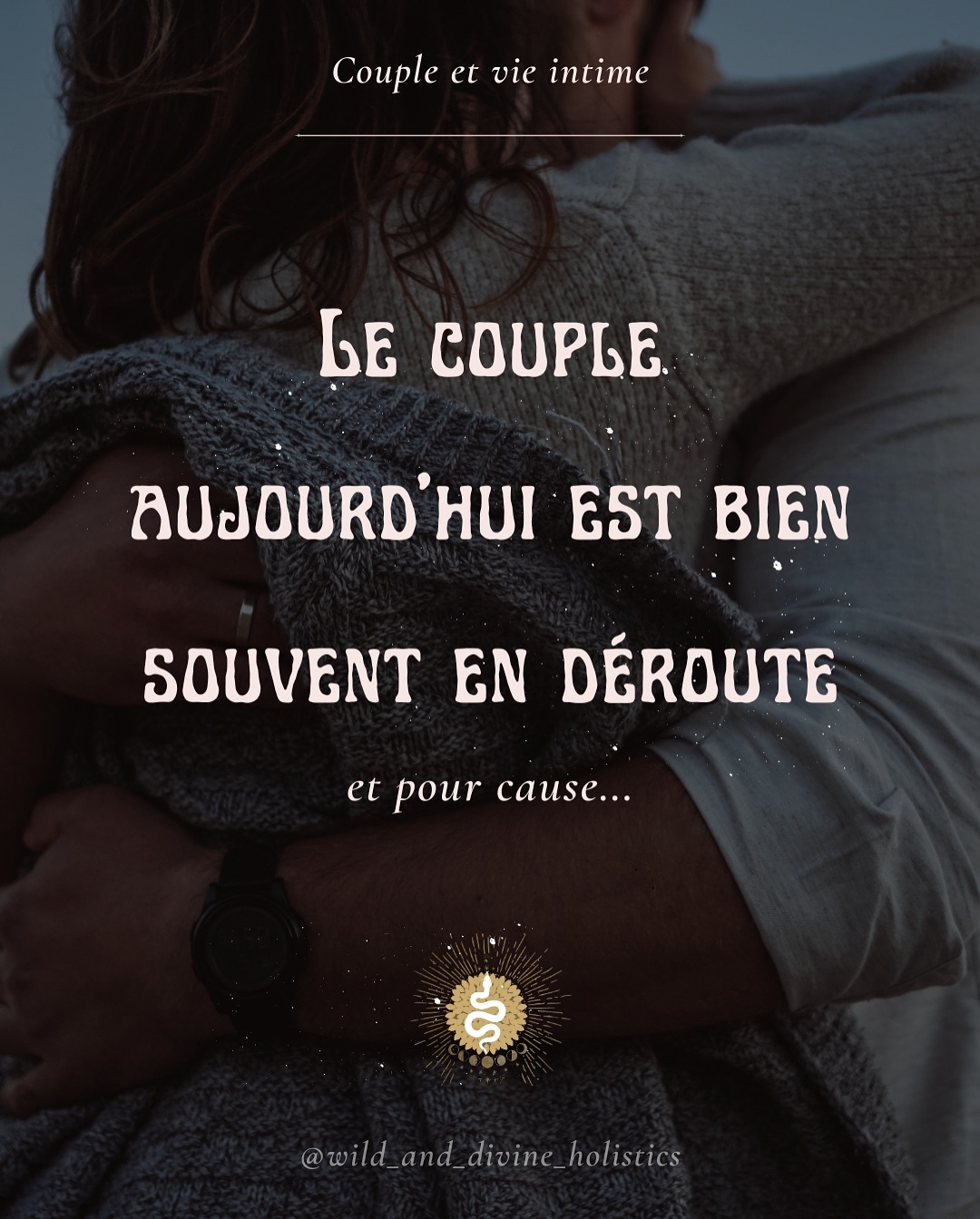 La dynamique d’un couple repose sur l’équilibre. Pour subsister, le couple a besoin que l’on investisse en lui en qualité de présence, d’écoute, de communication, de communion et d’aventure. À l’instant où le déséquilibre se crée, le couple commence alors à vaciller…
Au fil de mes accompagnements, j’observe les mêmes schémas se répéter encore et encore dans de nombreux foyers.
Il est peu ou mal présent pour elle. Elle perd le goût des relations intimes, il lui en veut et se sent frustré. Elle lui en veut et ne se sent pas écoutée et valorisée. Il fuit, elle accuse et l’énergie devient de plus en plus lourde et inconfortable.
Évidemment on ne peut résumer toutes les problématiques de couple à ce schéma là mais celui-ci est très courant.
Tout l’équilibre de la famille ou du foyer repose pourtant sur la qualité du lien amoureux des partenaires… Alors pourquoi le faire passer en dernier?
À force d’être pressé de tout et par tout, on oublie que l’essentiel n’est pas en option. Sacrifier la qualité du lien dans son couple, c’est un aller droit dans le mur assuré!
Dans mes accompagnements, j’aide les couples à réparer le lien précieux qui les unit tout en offrant des outils pour apprendre à prendre soin du couple, à cultiver le lien et nourrir la vitalité du couple. Ce travail passe par la communication, l’écoute, l’investigation et la création de ponts pour aider les partenaires à se retrouver.
~> Infos en bio
#therapiedecouple #relationamoureuse #intimité #famille #blessureémotionnelle #émotions #traumas #traumacomplexe #enfance #équilibre #somatique #psychocorporel #wildanddivineholistics