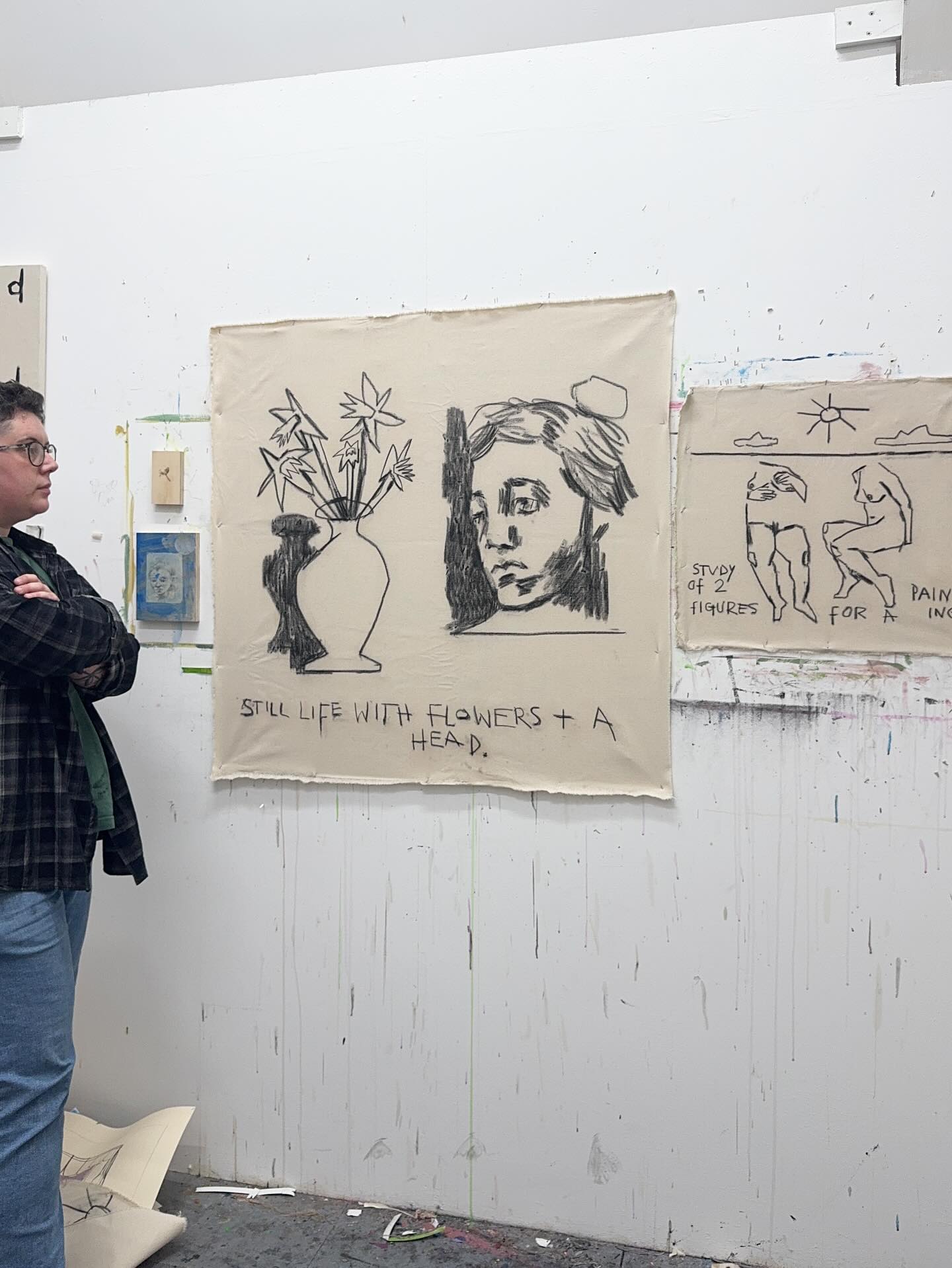 I’m making some big (ish) charcoal drawings on raw canvas. They might be sketches for paintings. I’m also obsessed with CMAT now
#drawing #canvas #charcoal #contemporaryart #studio #sketches