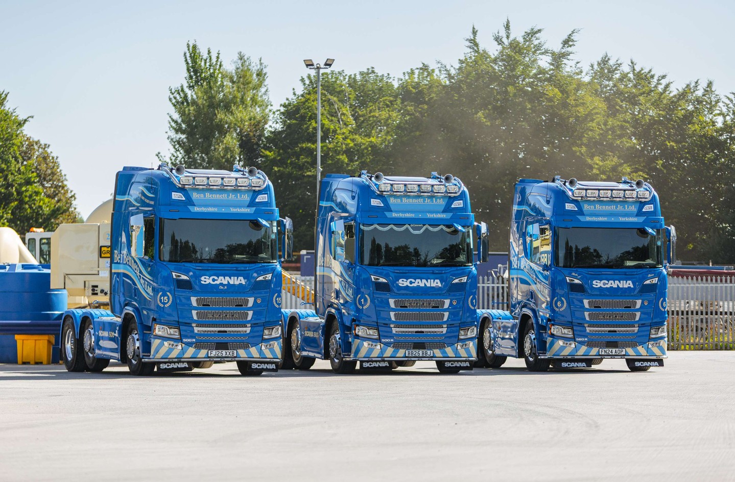 A New Chapter for Ben Bennett Jr Ltd!
Founded in 1883 bulk tanker and tipper product supplier Ben Bennett Jr Ltd have operated out of Grange Mill Quarry since their landmark purchase of the site in 1935. Ben Bennett Jr have a proud family owned history. Now led by 5th generation Managing Director, Jane Bennett and with the 6th generation already actively involved with the company, the future remains family focused.
These wonderful Scania units represent a new chapter in the rich history of Ben Bennett Jr Ltd. Operating Scania's for the first time, Ben Bennett Jr Ltd have already seen incredible fuel efficiency results, as well as built a strong trusted relationship with Keltruck Account Manager, Calum Crook. Who supplied the units, with Ben Bennett Jr Ltd Transport Manager, Steve Woolliscroft commenting that Calum "Has been amazing... We trust what he says and value his continued willingness to help us on our journey"
With these stunning units performing at levels only a Scania can, this new chapter in history is one that is sure to develop and the Ben Bennett fleet continues on its Scania expansion1
To read the full release, please visit: https://keltruckscania.com/about-keltruck/news-centre/press-releases/ben-bennett-jr
Read more about Ben Bennett Jr Ltd at: benbennettjrltd.co.uk