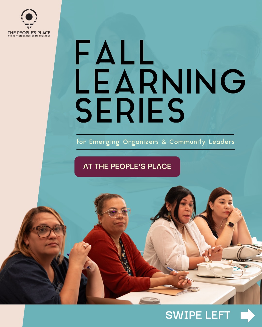 Movements are only as strong as the people who lead them! This fall, The People’s Place is bringing emerging organizers and community leaders together for our Fall Learning Series.
Designed by our Project Development Team, these four incredible workshops are designed to sharpen skills, deepen political analysis, and strengthen the strategies that sustain people-powered movements for justice, care, and equity.
✨ What’s Your Type?: Community vs. Cultural Organizing in Your Neighborhood
Oct 9th, 2025 | 5:30pm - 7:30pm
✨ Grounding in Community: Building Power Beyond Elected Officials
Oct 23rd, 2025 | 5:30pm - 7:30pm
✨ Crash Out Diaries: Conflict as a Tool for Community Growth
Nov 6th, 2025 | 5:30pm - 7:30pm
✨ Anatomy of a Homepage: Audience Capture through Digital Impact
Nov 12th, 2025 | 5:30pm - 7:30pm
📲 REGISTER TODAY #linkinbio