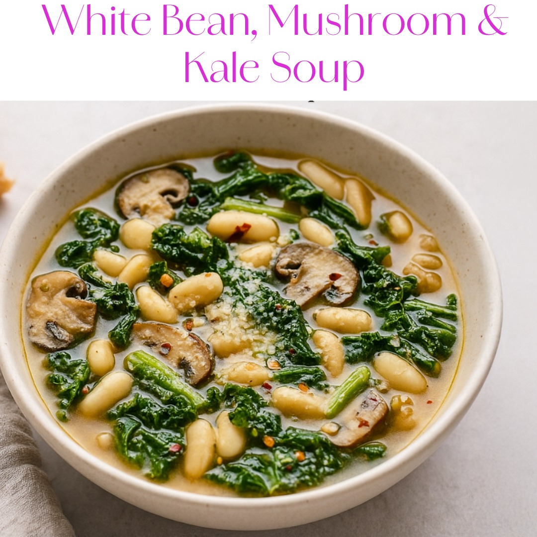 White Bean, Mushroom & Kale Soup
This cozy, nourishing soup is one of my go-to healing meals — rich in fiber, plant-based protein, antioxidants, and soothing warmth. It’s packed with ingredients known to support immune function, hormone balance, and gut health. It also freezes well and tastes even better the next day.
Ingredients
• 2 cloves garlic, minced
• 1 cup white button mushrooms sliced thin
• 1 bunch of kale, stems removed, chopped
• 32 oz bone broth (I love @fondbonebroth)
• 2 jars/cans white beans, rinsed (I prefer @jovialfoods glass jars — no rinsing needed)
• ½ cup grated pecorino cheese (optional — more for topping)
• 1/4 cup extra virgin olive oil (plus more for topping)
• Crushed red pepper, to taste
• Fine Himalayan or sea salt, to taste
Instructions
1) Blend the beans – In a blender or food processor, puree 1 jar of white beans with about 1 cup of bone broth. Set aside.
2) Sauté the aromatics – In a large pot, heat 1/4 cup of EVOO over medium heat. Add garlic and mushrooms and sauté until fragrant. Season with a pinch of salt and red pepper flakes.
3) Wilt the greens – Add kale to the pot, season lightly, and drizzle a bit more EVOO. Stir until softened.
4) Build the broth – Pour in the bean purée, remaining broth, and second jar of whole white beans. Stir well.
5) Simmer & enrich – Bring to a boil, then reduce heat and simmer for 10 minutes. Stir in cheese if using.
6) Serve – Ladle into bowls, drizzle with EVOO, and top with extra cheese if desired.
Make It Your Own
• Swap bone broth for veggie broth for a vegetarian version
• Skip the cheese for dairy-free
• Freeze in single portions for easy future meals
Let me know if you try it!
#StrongerThanBreastCancer #HealingFoods #AntiInflammatorySoup #CleanEating #CancerRecovery #HormoneHealthy #NourishToHeal #PlantForwardHealing