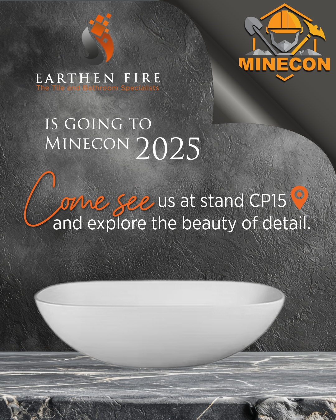 ✨ ELEGANCE ARRIVES AT MINECON TOMORROW 🛁
MINECON 2025 opens tomorrow, and Earthen Fire will be there. Visit our stand and discover the beauty of timeless design, crafted to inspire stylish spaces and modern living.
#EarthenFire #Minecon2025 #EleganceInDesign #TimelessStyle #InteriorInspiration #BathroomTrends #LuxuryLiving #DesignZimbabwe #SeeYouAtMinecon