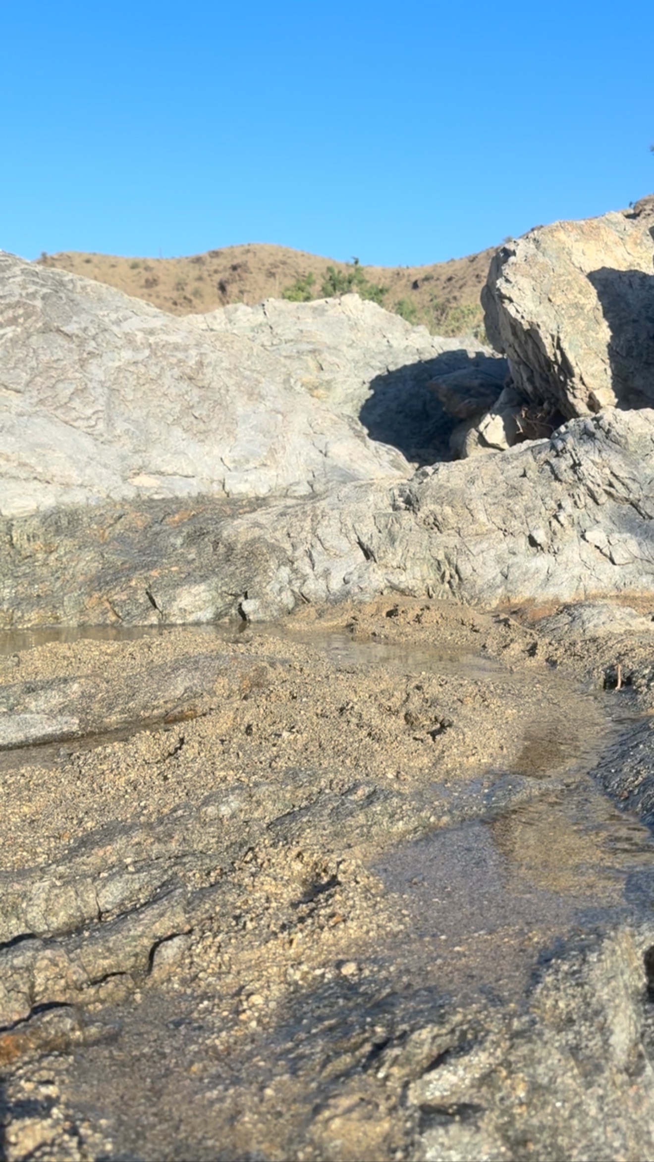 There’s still water flowing in the wash from the big storm last week. #hiking #arizona #phoenix #monsoon