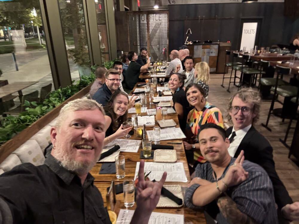 Hosted dinner with our esteemed colleagues from the #ArtFabrication world @demiurge_design @engineered_artworks @ignitionarts @jackworldinc @tecture @callibeck #CODAWORX @codaworx @onhatonehand