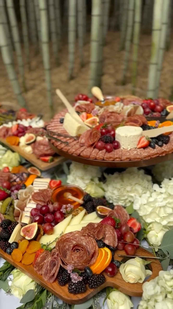 This weekend we had the honor of creating a grazing table for a wedding set in the most magical bamboo forest. From the serene surroundings to a table filled with cheeses, charcuterie and fruits—it was a beautiful celebration to be part of.
#WeddingCharcuterie #Charcuterie #GrazingTable #OutdoorWedding #FoodArt #BambooForest #WeddingSeason