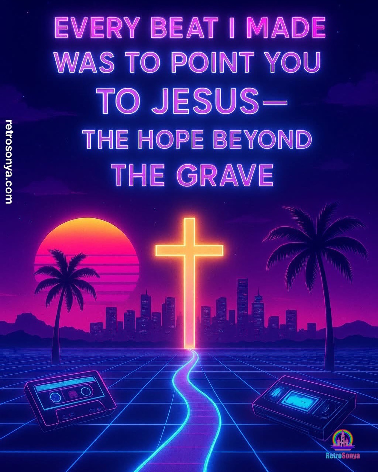 🌌 Retro Sonya’s Legacy 🌌
If my music is remembered, let it not be for me—but for the One who saved me. ✝️
Every beat, every lyric, every synthwave shimmer is a reflection of Jesus’ love—what He has done in my life, and what He can do in yours.
I wove the sounds of the 80s & 90s, the neon nights and the joy they gave me, into melodies that I pray will light up your heart the same way they lit up mine.
But above all, let these songs be reminders of hope—that in Christ, there is life beyond the grave, a life more radiant than anything this world can offer.
So if my music lives on after I’ve stepped through the veil, may it point you not to me, but to Him. 💾⚡🌈
#SynthwaveFaith
#SpreadTheGospel
#RetroSonya
#HopeBeyondTheGrave