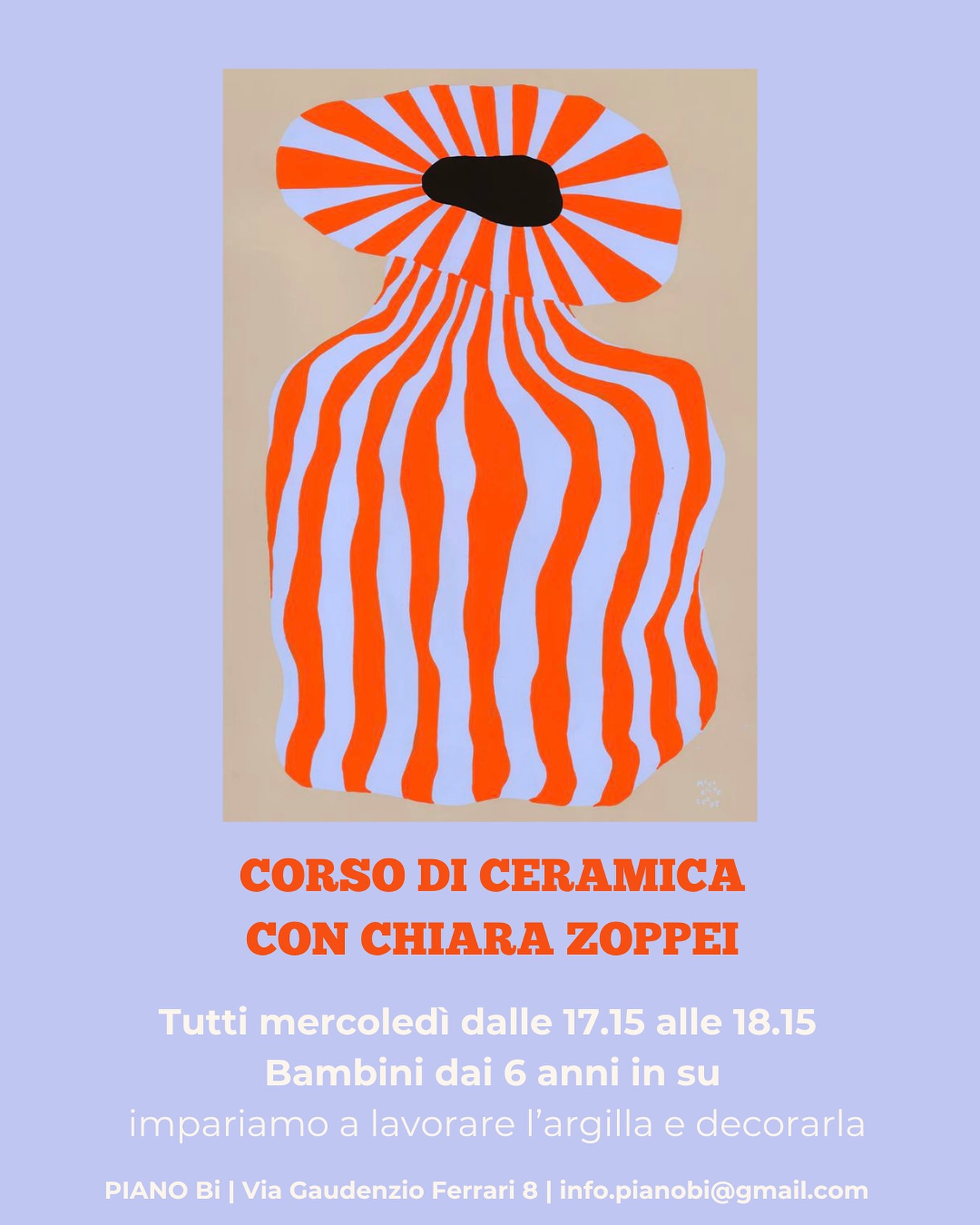 PRONTI A RICOMINCIARE ✨
Mercoledì 8 ottobre torna il nostro bellissimo corso di ceramica!
Guidati dalle sapienti mani di @zakiralab i bambini impareranno a lavorare l’argilla e a realizzare ciascuno il suo progetto.
Tutti i mercoledi dalle 17.15 alle 18.15