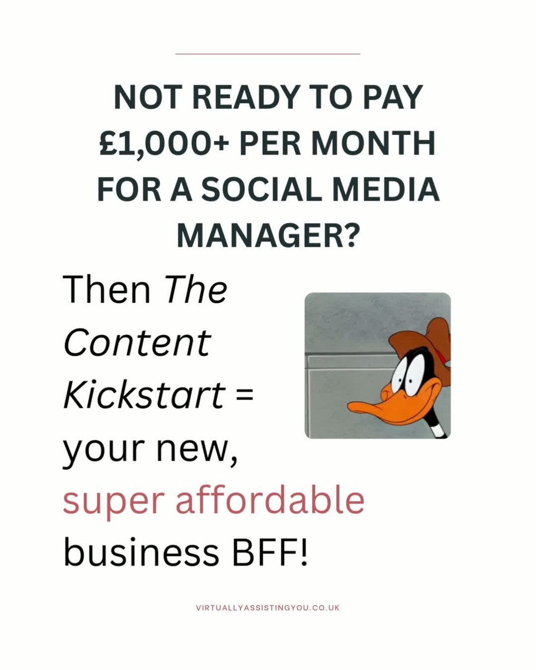 Are you struggling to stay consistent on socials, but not quite ready to commit to a full time Social Media Manager?
I mean, we are talking £1k+ per month for one of those bad boys 😉
Then it's definitely time to say hello to The Content Kickstart!
The perfect in-between that gives you 30 days of content, all ready to post, in just 21 days 💥
Here’s what you’ll get:
💻 60 min strategy call to define your goals + brand voice
📝 25 ready-to-post captions (plug, play + repurpose!)
📹 5 video ideas + script guide
#️⃣ A tailored hashtag bank to boost your reach
🎨 12 branded Canva templates
📋 A Trello board pre-loaded with everything
🎥 A walkthrough video explaining how to use it all!
That’s the equivalent of saving 30+ hours EVERY month...without paying ongoing management fees.
The result?
✔️ Consistency sorted
✔️ Stress gone
✔️ Your online presence = LEVELLED UP
All for a one off fee of £850 🤑
If you’re ready to stop stressing about what to post, and start showing up with confidence, Comment or DM me the word KICKSTART and I’ll send you allll the details 🤩