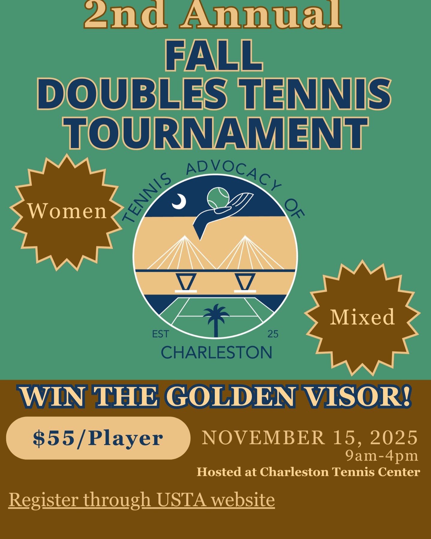 🎾✨Registration is open!!✨🎾
🗓️ Date: November 15, 2025 (now a 1-day event)
📍 Location: Charleston Tennis Center
🎾 Events: Women's & Mixed Doubles
😎 Style: Round Robin matches that evolve into QF, Semis, and Finals!
Sign up via USTA - this tournament can help you improve your WTN!
https://playtennis.usta.com/Competitions/tennisadvocacyofcharleston/Tournaments/Overview/b9b630b2-8bd6-46a8-94bb-eb297631b838
#playtennis #tennistournament #charlestonsc #tennislife☝️😎🎾🔥 #ustatennis