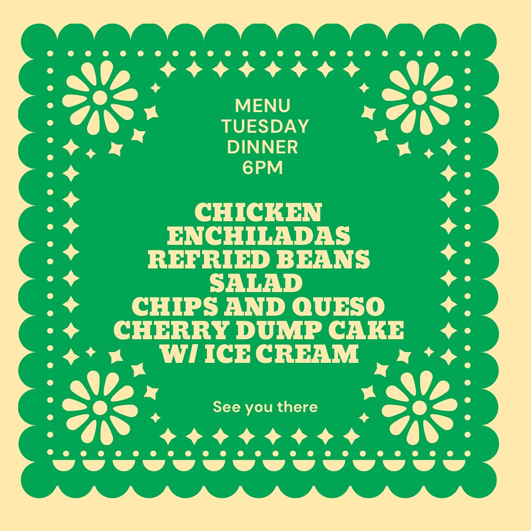 Dinner Tuesday Night. Join us