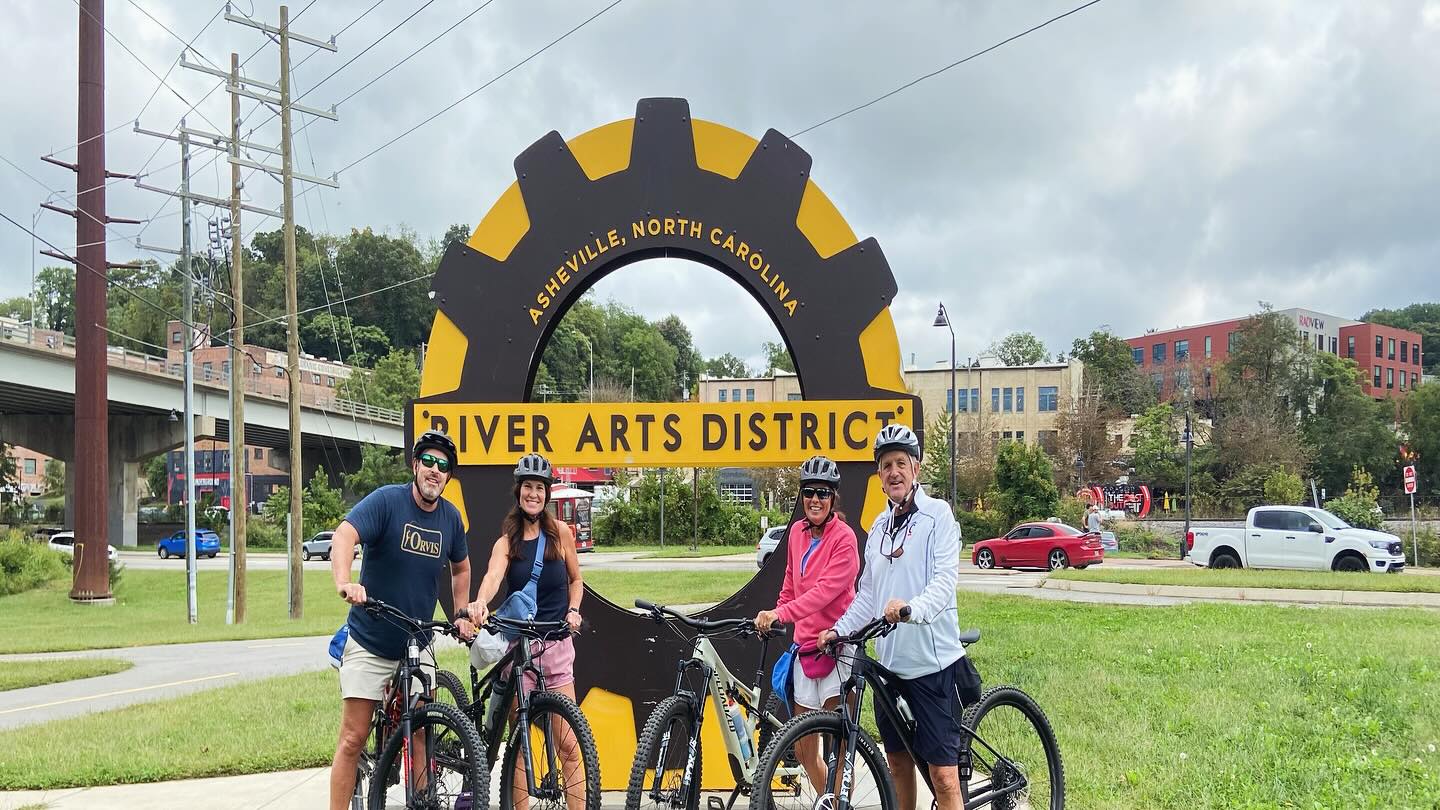 Friends come together to meet in Asheville from Ohio and WNC to ride Asheville/River Arts on pedal bikes. Helene’s one year anniversary & the reopening of Marquee in the R.A.D.
There was a lot to talk about concerning the rebuild here in Asheville. #ridebikes #stayfit #asheville #radtour #riverartsdistrictasheville #828isgreat #explore #guidedbiketours #brewerytour #northcarolina @marqueeasheville @newbelgium_avl @exploreashevillenc @exploreasheville