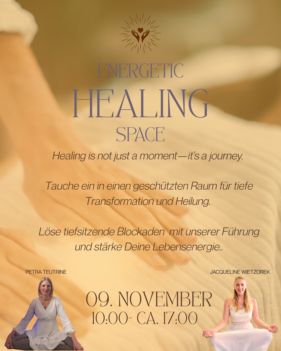 Das letzte Quartal des Jahres wird eingeleitet mit ganz viel Feuer Energie..
Wir wollen diese energetische Zeitqualität nutzen, um uns von Altlasten zu befreien und neue Kraft zu sammeln.
Wenn Du mit dabei sein und in tiefe Prozesse einsteigen möchtest, bist Du bei unserem Tagesretreat ENERGETIC HEALING SPACE genau richtig.
Melde Dich bitte verbindlich an.
Wir freuen uns auf Euch und diesen intensiven Tag des Jahres.
Es ist nur noch ein Platz frei ❤️
Petra @petrateutrine & Jacqueline @sanus.vivere989
#energetischesheilen #energiearbeit #kundalini #reiki #frequenzen #meditation #retreat #tagesretreat #selbstheilung #breathwork #bielefeld #leopoldshöhe #oerlinghausen #halle #detmold #verl #lage