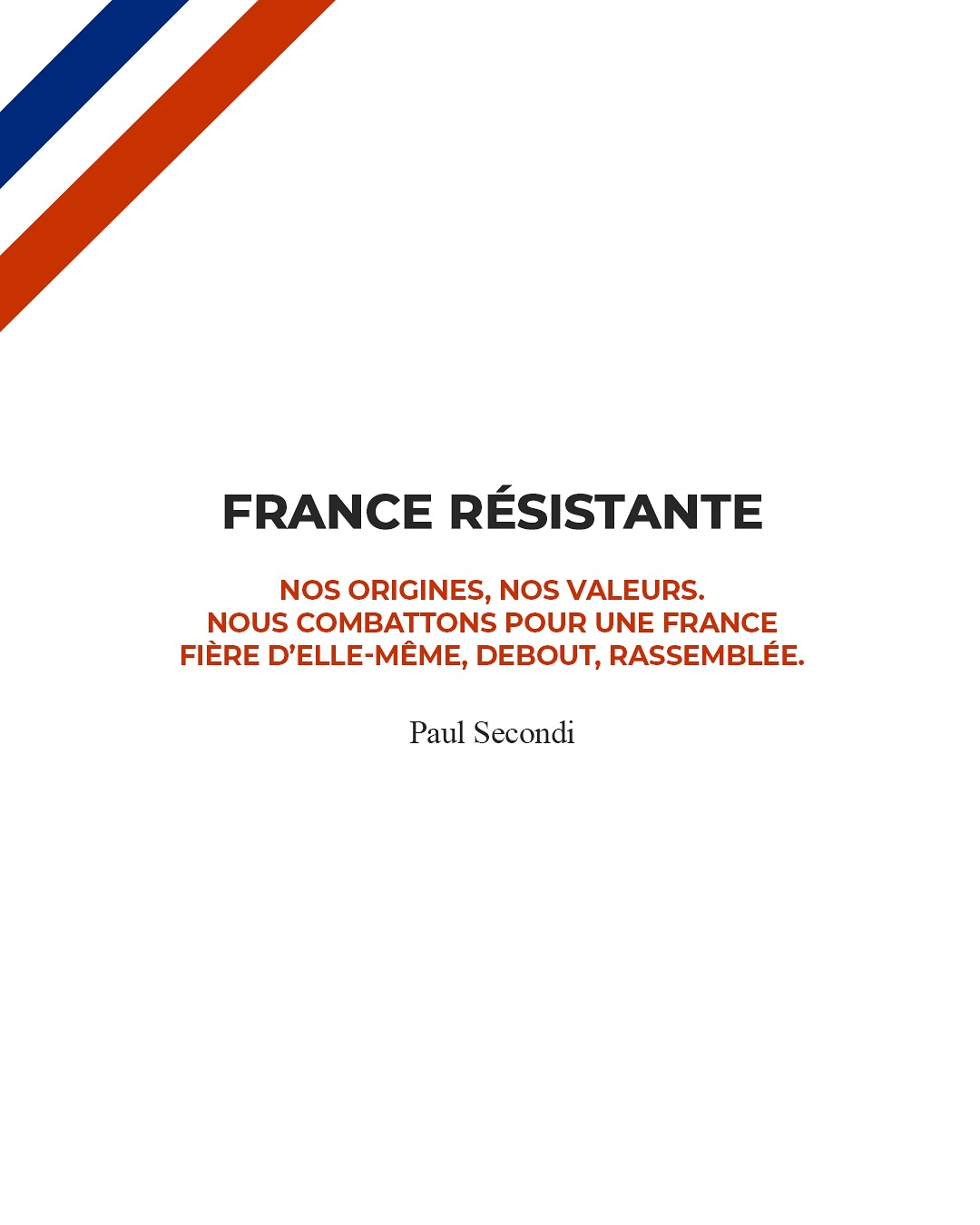 Montrer le drapeau français n’est pas un signe de haine.
C’est honorer notre identité, notre dignité et l’histoire du pays des droits de l’homme.
France Résistante porte les valeurs de la gauche historique, justice sociale et égalité, et de la droite républicaine, autorité de l’État et souveraineté nationale.
Nous sommes gaullistes, humanistes et républicains.
Nous sommes le peuple, la République, la France.
#france #république #uniténationale #patriotisme #fiertéfrançaise
