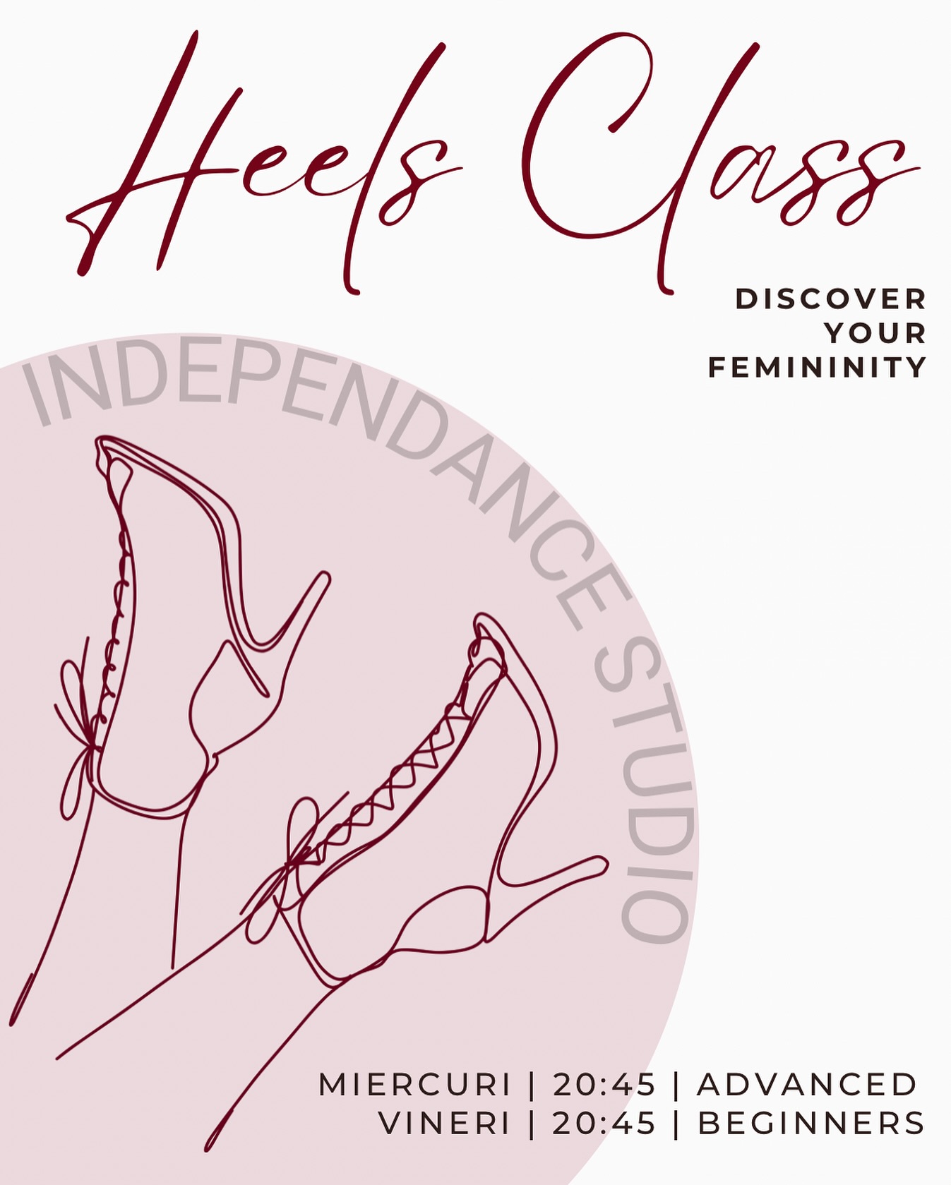 ✨ Descoperă-ți feminitatea pe tocuri!
Heels Class înseamnă atitudine, eleganță și putere. Fie că ești la început sau ai deja experiență, te așteptăm să strălucești și să te redescoperi!💃
⁉️Am menționat cumva că suntem singurul studio de dans ce oferă în prețul ședinței și perechea de tocuri pentru clasă? ✨
📅 Miercuri – 20:45 | Advanced
📅 Vineri – 20:45 | Beginners
📍Șos. Olteniței 31, Etaj 1
#heelsclasa #heelsdance #danceonheels #discoveryourfemininity #confidence #heelsvibes #heels #heelsaddict #fierce #commercial #independance #dance #independancestudio