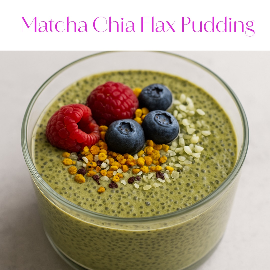 Matcha Chia Flax Pudding
Healing doesn’t have to be complicated — sometimes the most powerful foods are the simplest. This pudding is one of my favorite make-ahead recipes for breakfast, a snack, or even dessert. Every spoonful is packed with breast-health-supportive goodness.
Ingredients:
2 tbsp chia or basil seeds
2 tbsp ground flax seeds
1 tsp ceremonial grade organic matcha
Sprinkle of Ceylon cinnamon
Sprinkle of ground dried ginger
3/4 cup organic soy milk
1 tsp–1 tbsp maple syrup (to taste, or sub monk fruit for zero sugar)
Instructions:
In a bowl, stir together chia or basil seeds, ground flax, matcha, cinnamon, and ginger.
Add soy milk and your sweetener of choice. Stir until well combined.
Let sit in the fridge for 2 hours or overnight.
Stir before serving and top with bee pollen, pomegranate powder, hemp seeds, and/or fresh berries.
Why I love it:
*Flax and soy provide protective phytoestrogens
*Matcha delivers EGCG and gentle energy
Would you try this for breakfast?
#StrongerThanBreastCancer #FoodAsMedicine #PlantForwardHealing #HormoneHealthy #MatchaMagic #BreastCancerRecovery #HealingThroughFood #CleanEating #ChiaPudding