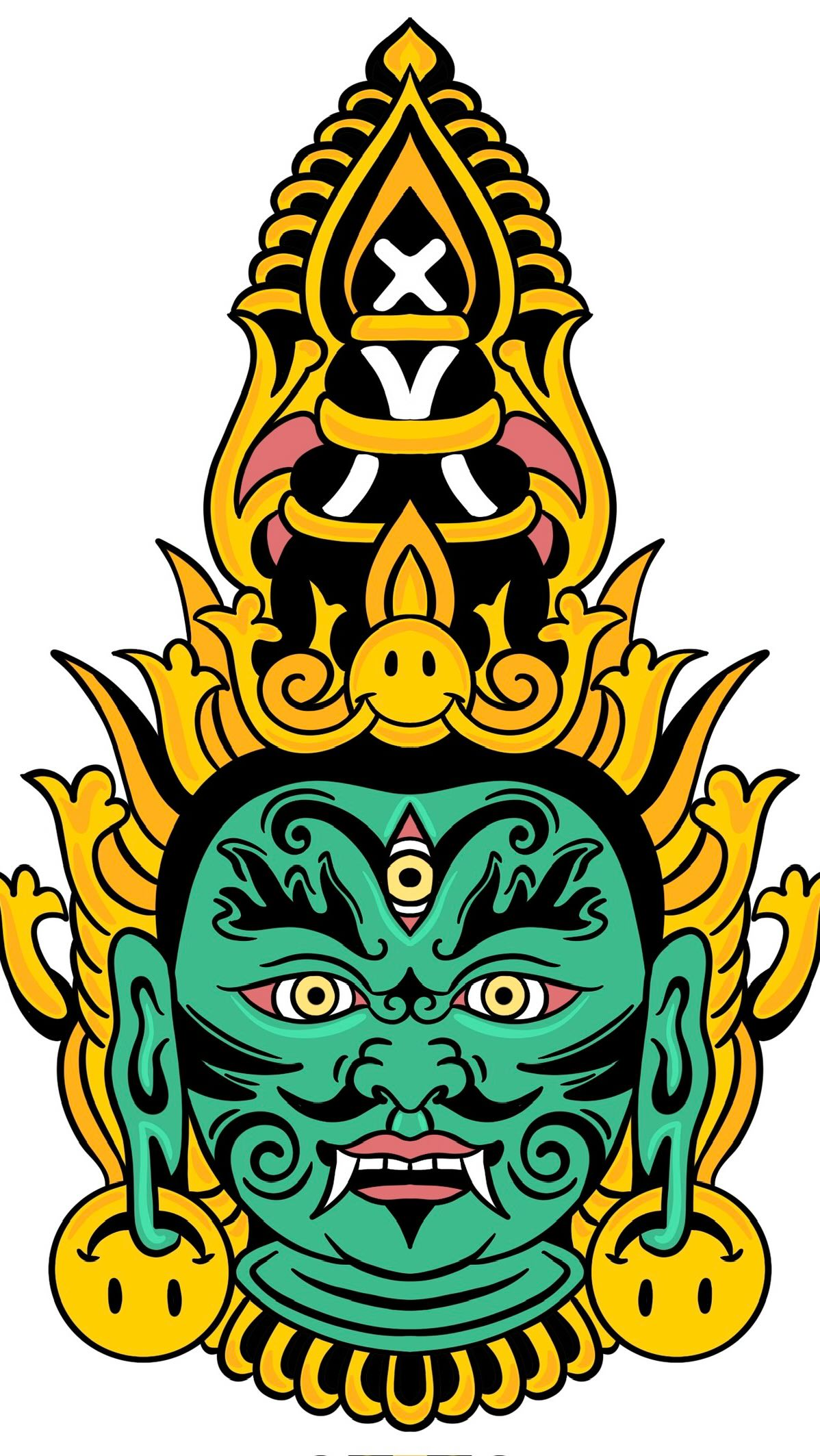 Third eye has always been a fascinating thing for me. As a kid, I believed that there is literally a third eye in our forehead and there’s a way to use it, little did I know that life shows you that way!
This artwork is a mixture of Third eye on a deity figure that’s inspired by Thai and Bali culture.
Shop now from link in bio!
