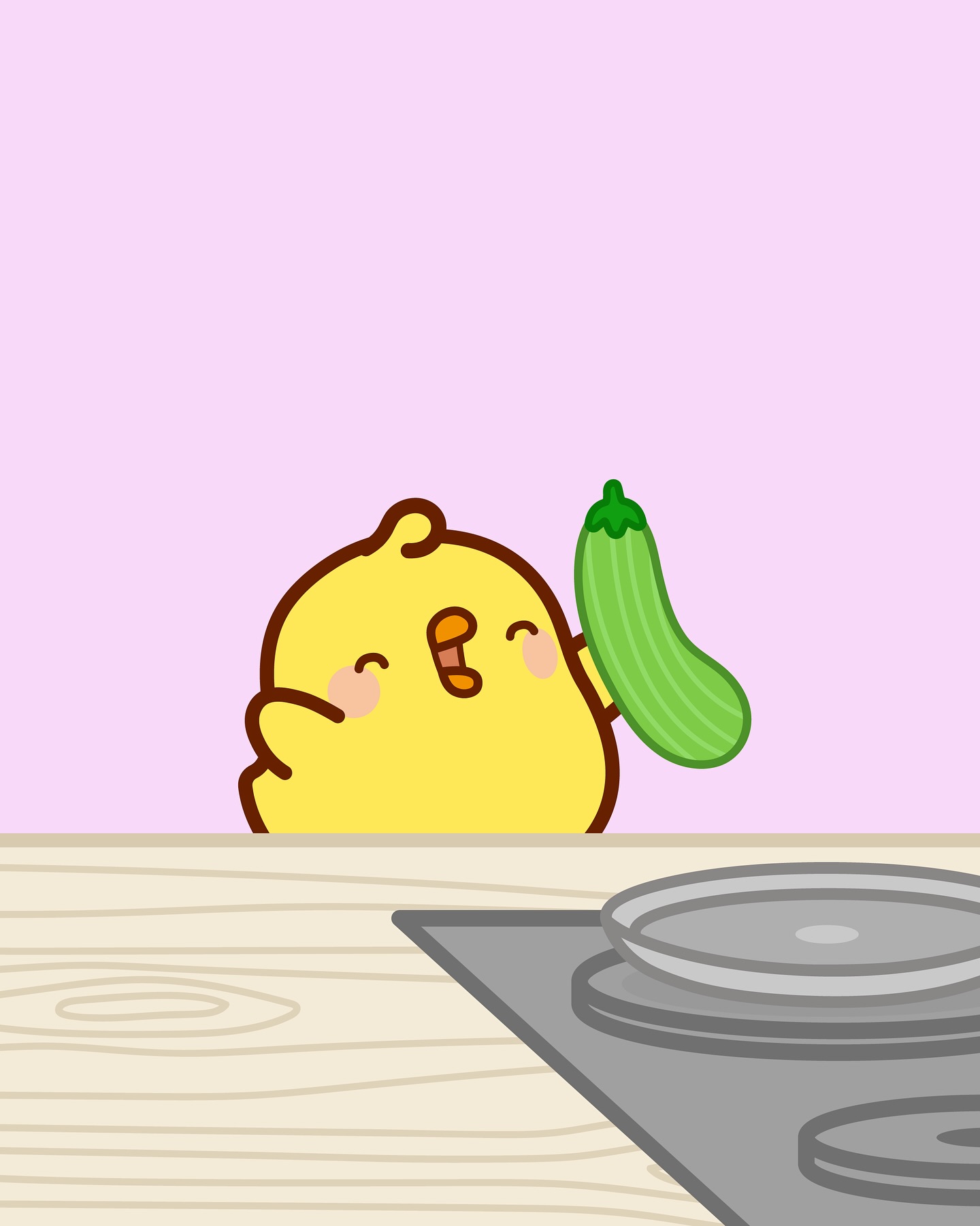 I think Molang was hungry, not sure though 🍲 Watch Molang and Piu Piu recreating anime recipes, link in bio‼️