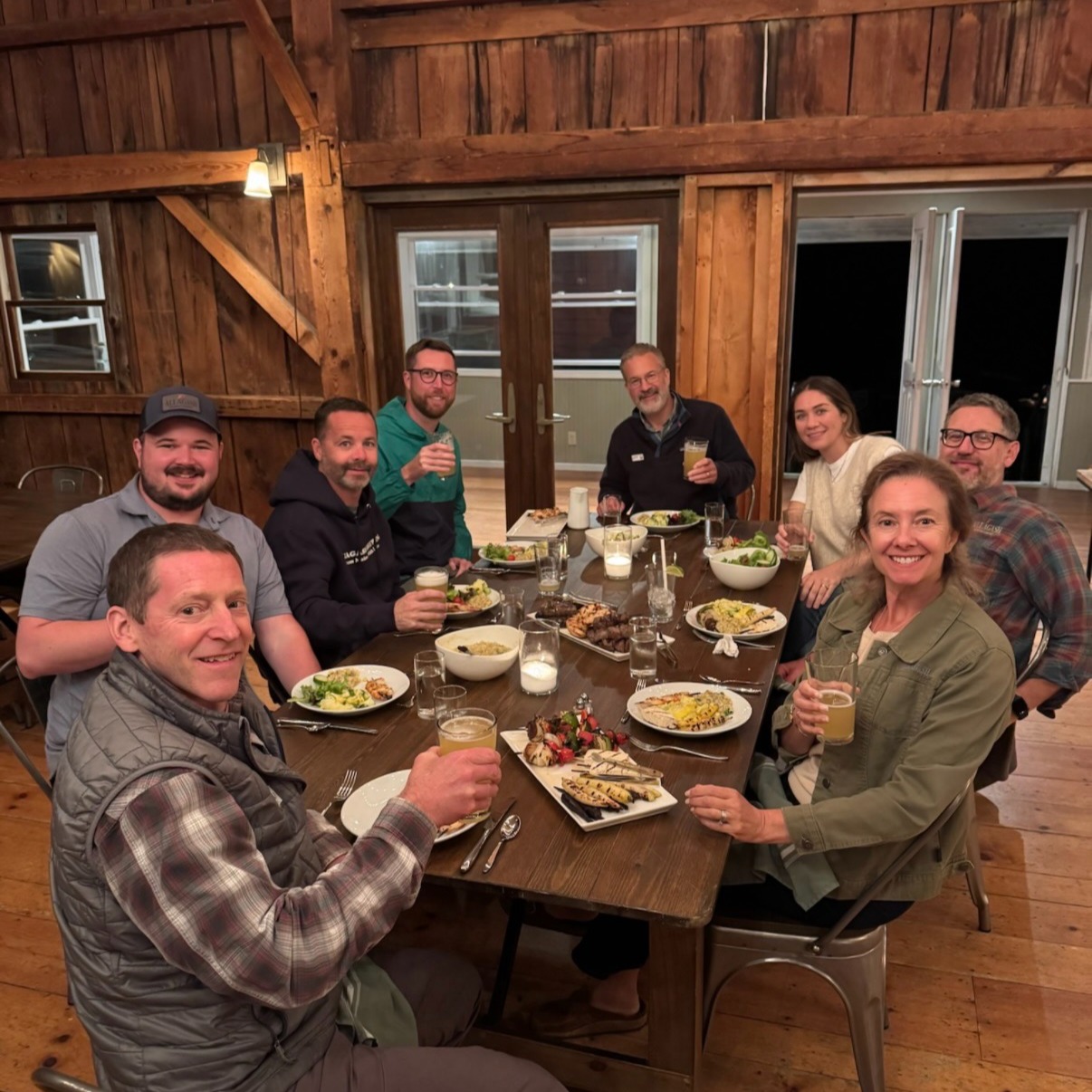 Some people think just because you are in the same industry as another company, you can't get along. I am very pleased that is not always the case.
A team from @allagashbrewing took a road trip to visit @lawsonsfinest and other breweries in Vermont. Brewers supporting brewers!
While in the @themadrivervalley they stayed with our friends @theroundbarn When @allagashbrewing asked for a recommendation for a bespoke meal, we were recommended by @theroundbarn We had a great evening with the @allagashbrewing team starting off with a "firepit cheese board" and moving on to family style dinner in the barn.
We are appreciative of our friendship with our local "competition" and are glad to see business supporting other businesses, local and farther afield.