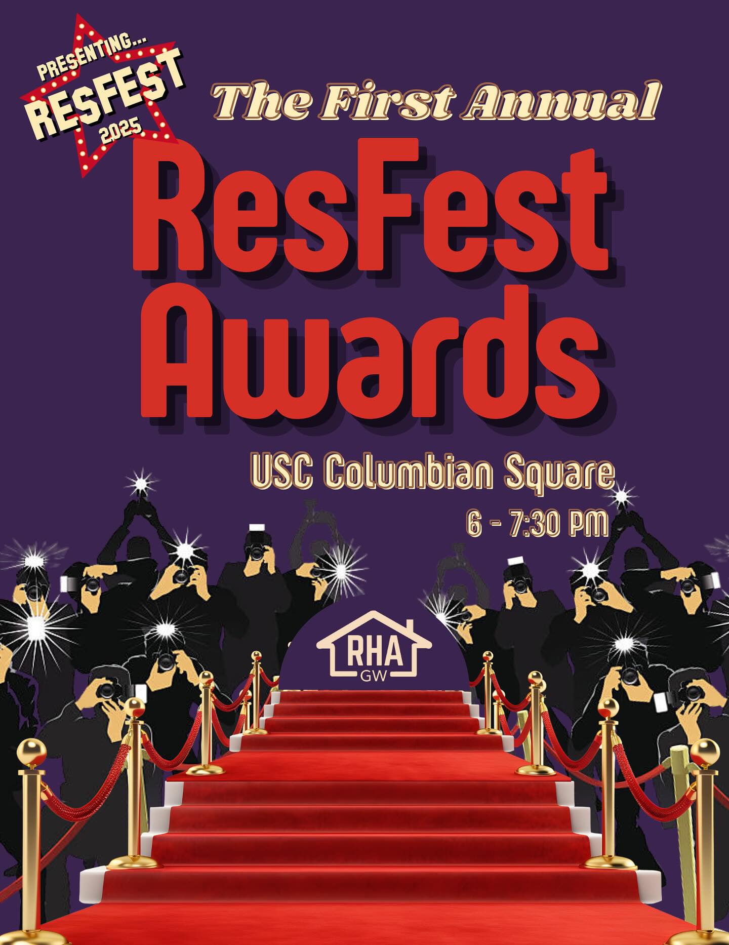 🌟🏆 TODAY IS THE RESFEST AWARDS 🏆🌟
It’s the last day of RHA’s annual ResFest D:
For the FIRST TIME IN RHA HISTORY, we’ll close out the week in the USC Corcoran Plaza with a star-studded acapella showcase, followed by the ResFest Trophy Ceremony honoring the hall with the highest attendance!
We’ll be there from 6PM - 7:30PM . Trust us… you won’t want to miss this 😉
See you there 🥳👩🎤
#resfest #resfest25 #rha #hallcouncil