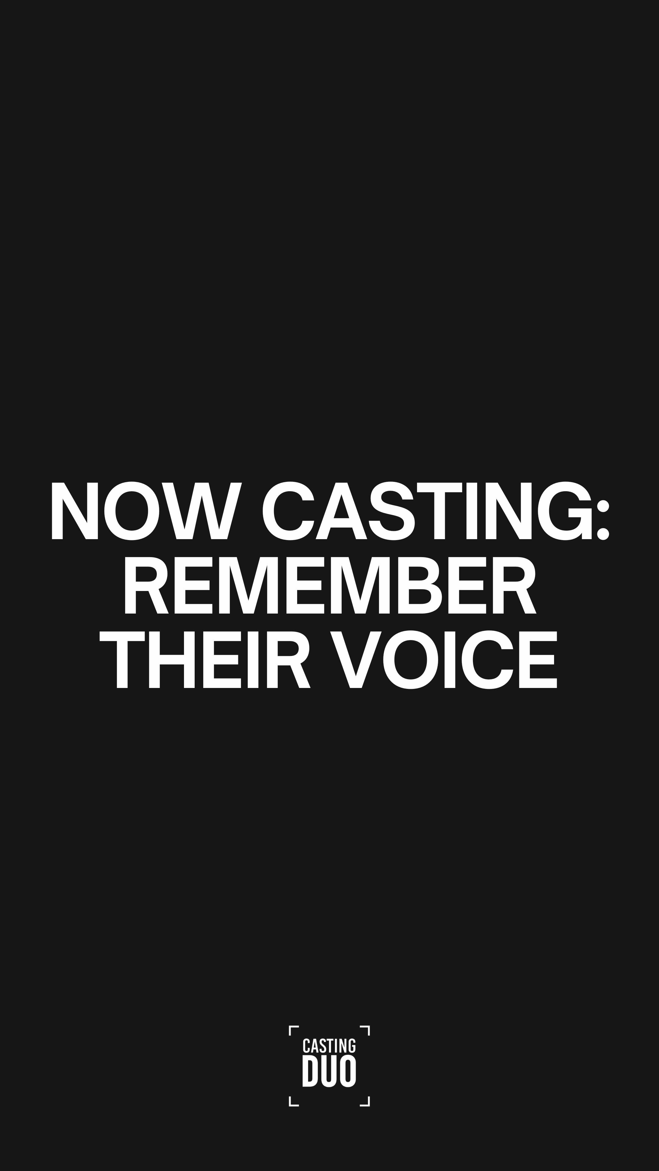 Did you lose someone special who never got to share their incredible voice with the world?
We want to help you honor them in the most beautiful way possible - through music.
Nominate your loved one at RememberTheirVoice.CastingCrane.com
#alwaysremembered #foreverinmyheart #gonetoosoon #singerspotlight #singers #performing