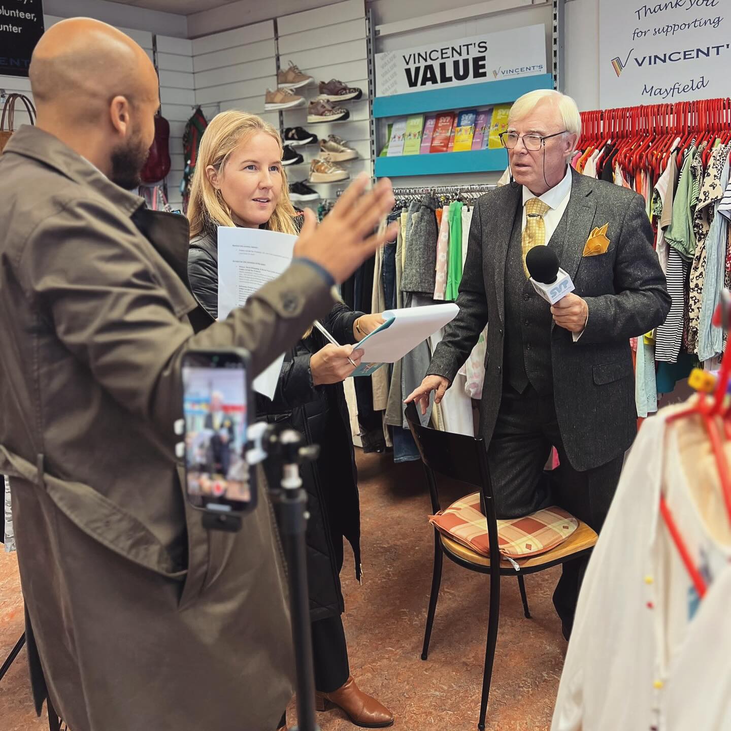 A very fun day filming with the one and only Francis Brennan on behalf of SVP - Society of St. Vincent de Paul Ireland 🎥✨
I don’t think I’ll ever have a pocket of the energy Francis has! What an absolute pleasure to work with!
We made two ad-style videos and it was a joy to team up again with Anthony Courtney on camera. Our first time working together was on The Young Offenders and we’ve been collaborating ever since. 🙌
Huge thanks to SVP for bringing me in. The team were brilliant on the pre-production and scripting and so supportive on set today.
And a special shoutout to the amazing staff in SVP Mayfield who not only let us transform the shop into our set, but even jumped in front of the camera. (Also… the cheesecake saved my day! 🧀🍰)
Finally, thanks for not calling the fire brigade when we got a little too enthusiastic with the smoke machine… 😅🚒