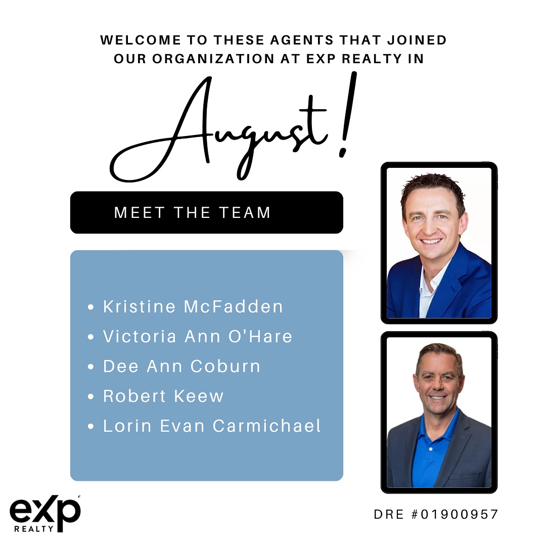 We are blessed to be able to impact these realtors’ lives. They joined our organization this past month at eXp Realty!
Welcome aboard!!
#exprealty #exprealtyproud #ONEexp #eXpsuccess