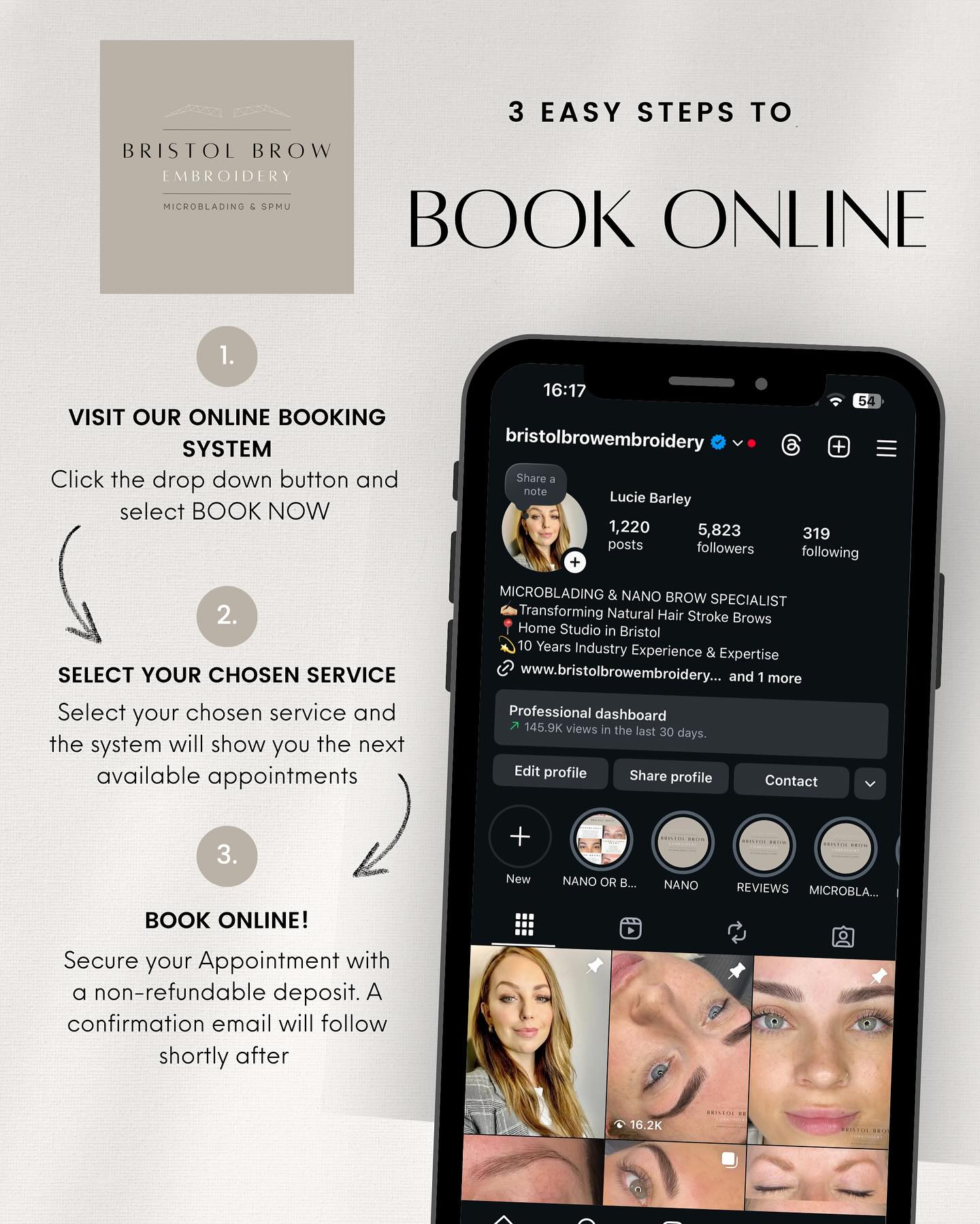 Click the Drop Down Button in Bio and select ‘BOOK NOW’ to take you to my booking system ❤️