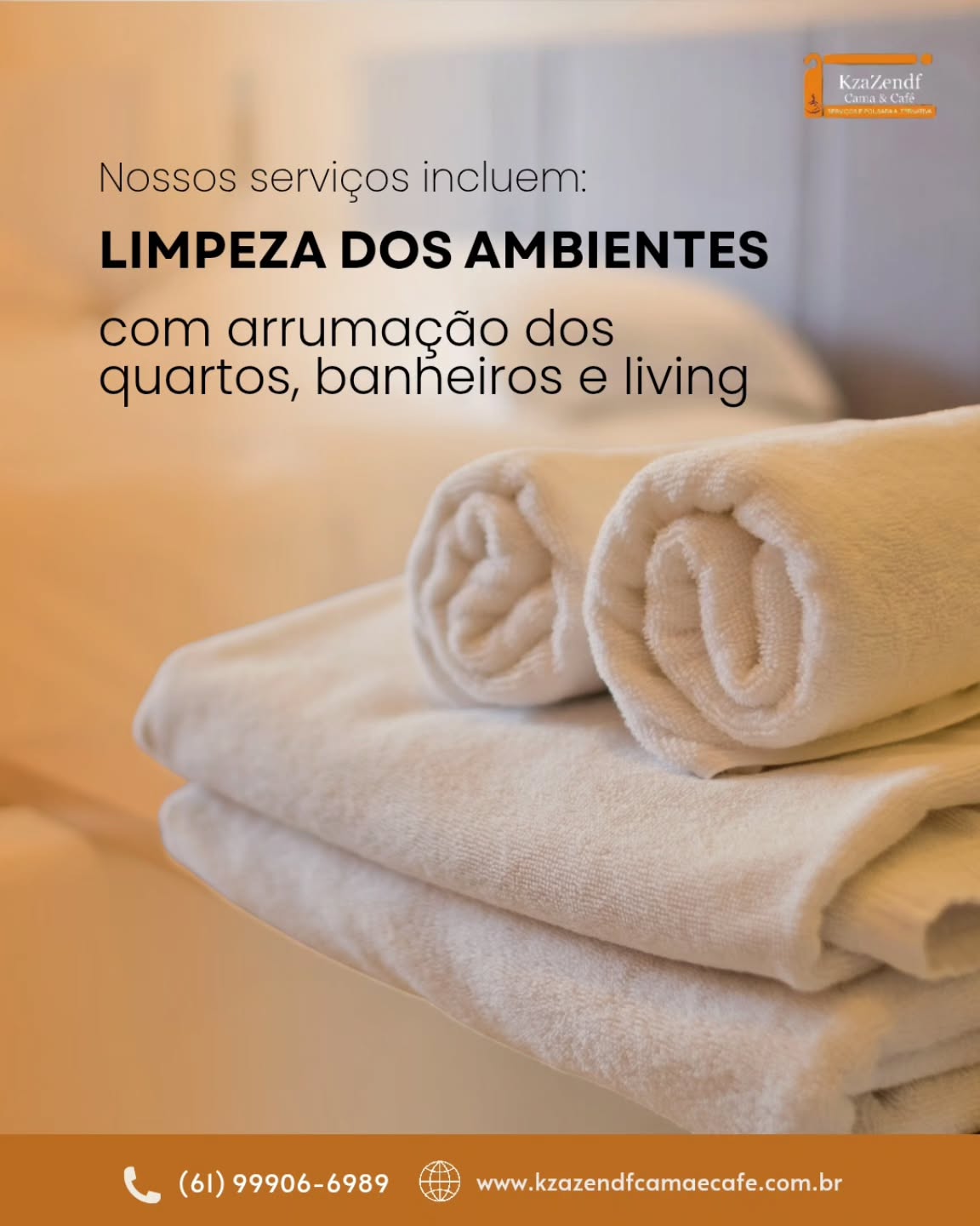 Conforto também está nos detalhes! No KzaZendf Cama & Café, cuidamos de cada espaço com carinho: limpeza dos ambientes, com arrumação dos quartos, banheiros e living. Assim, você aproveita sua estadia em Brasília com a tranquilidade de se sentir em casa. 💙 📍 Faça sua reserva pelo site ou WhatsApp! #HospedagemBrasília #confortogarantido