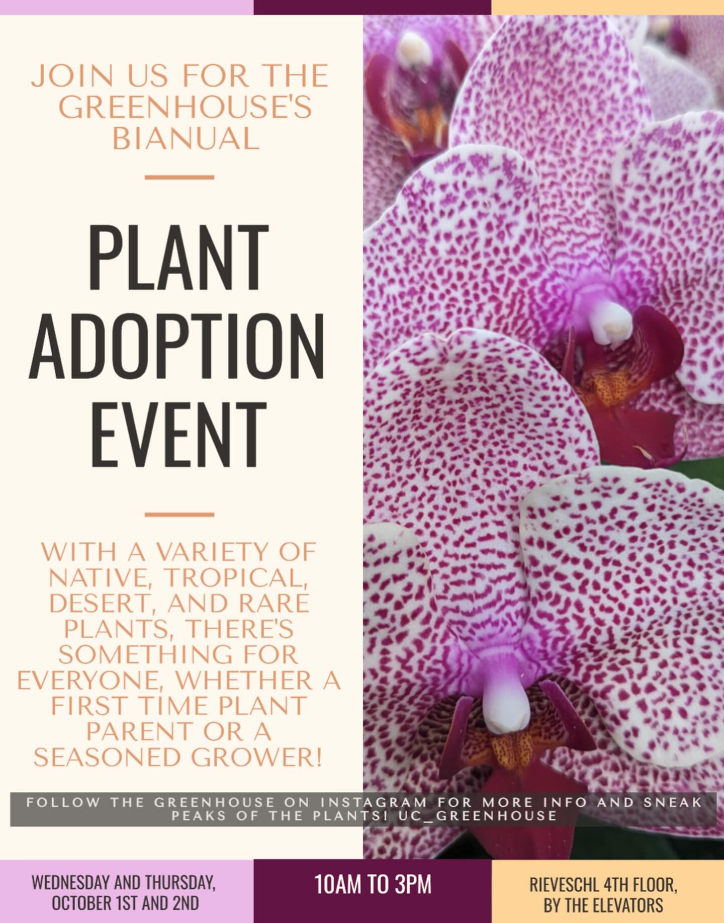 Checkout the annual plant adoption event that @uc_greenhouse is hosting on campus this week!