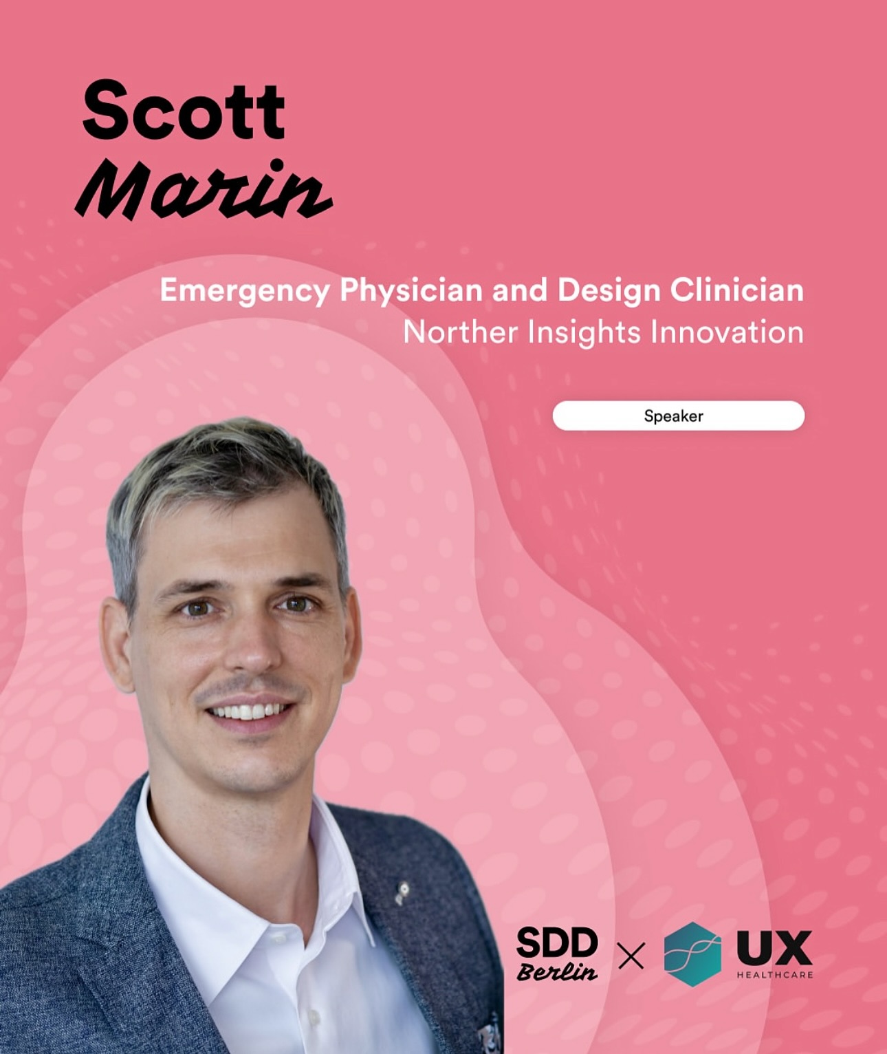 💡 Meet Our Speaker: Scott Marin MD, CCFP(EM)💡and join us on October 6th – Link in Bio.
We’re excited to feature Scott Marin MD, CCFP(EM), an Emergency Physician and Design Clinician at Northern Insights Innovation, at the upcoming @sddberlin X @ux_healthcare Special Edition!
Dr. Marin’s Focus: He uses #translational #simulation to improve #healthcare services. His work applies #human #factors and #service #design methods to remote #critical #care and #telehealth, #uncovering hidden #safety #threats and enhancing care in high-stakes environments.
In his talk, he will present: „Translational Simulation: Healthcare’s Crash Test Dummy“. This approach involves using simulation techniques to explore team and system performance and test planned changes in clinical processes.
Did you know?
Dr. Marin has provided critical care by plane or helicopter and discovered that turbulence is terrible for bedside manner but perfect for #design lessons!
Catch Scott Marin MD, CCFP(EM) on stage on 06.10.2025 at adesso SE.
Tickets are available now – Link in Bio.
#SpeakerSpotlight #UXHealthcare #ServiceDesign #TranslationalSimulation #EmergencyMedicine #SDDBerlin #adesso