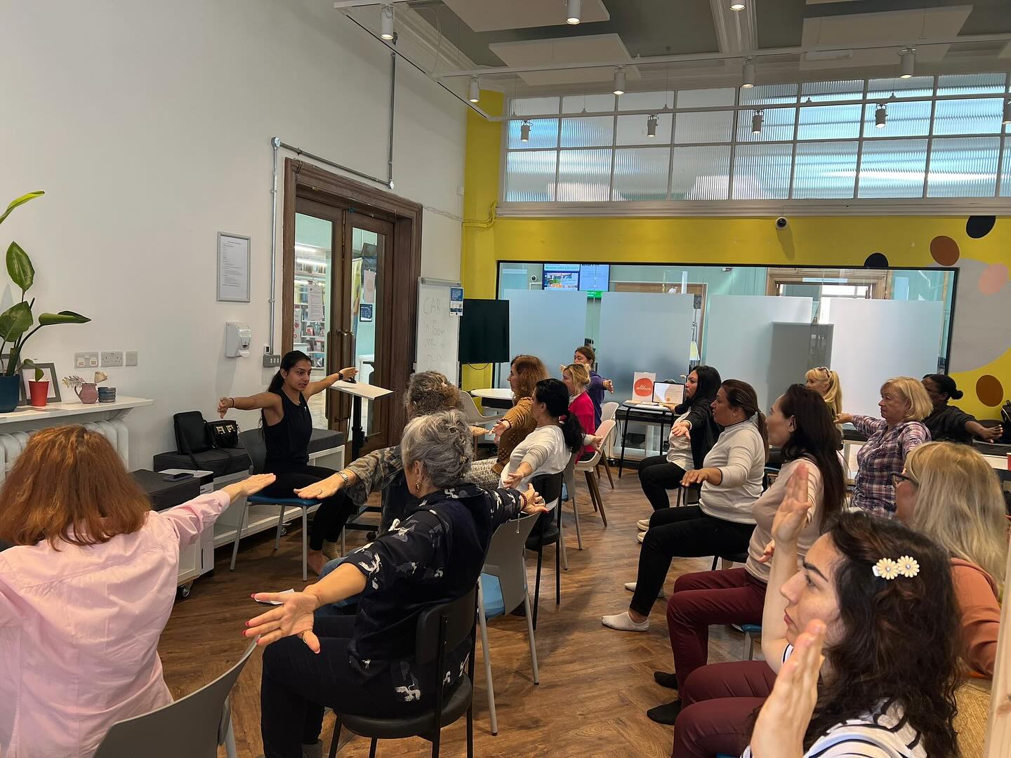 Finding strength in stillness ✨
Our yoga chair sessions with Nikita are pure magic — gentle stretches, calming breathwork, and grounding practices that leave you feeling lighter, centered, and deeply cared for. 🌿💫
🪑 Perfect for women looking to restore balance, release tension, and reconnect with their bodies in a safe, supportive space.
#ChairYoga #WellnessWithNikita #BreatheStretchGround