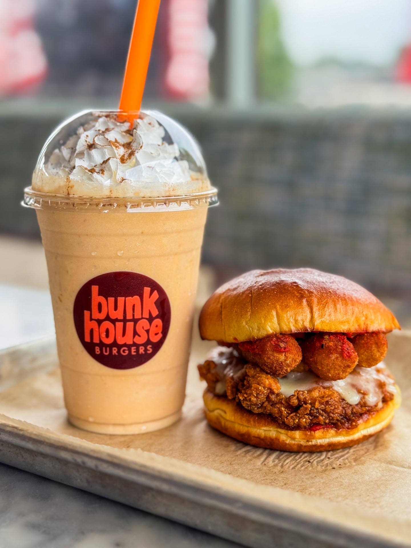 🍂 Fall just got extra cozy at Bunkhouse!
Chicken Parm Sandwich | 9.75
fried chicken, marinara, mozzarella sticks & provolone on a potato bun
Pumpkin Cliché Shake | 7
vanilla soft serve, pumpkin purée, whole milk topped with whipped cream & nutmeg
Get your cozy cravings fix before the month slips away!