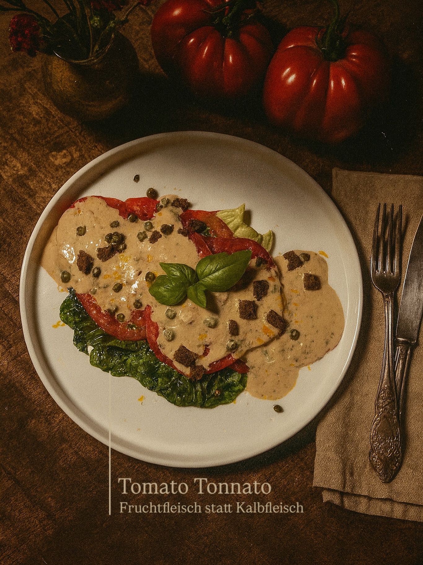 🍅 Tomato Tonnato – ein letzter Hauch von Sommer.
Bevor wir nächste Woche in die Herbstkarte starten, feiern wir noch einmal das Beste, was der Spätsommer zu bieten hat:
Reife, fleischige Paradeiser, herzhaft angerichtet auf gegrilltem Salatherz, dazu eine aromatische Thunfischcreme, Zitronenkapern und knusprige Schwarzbrot-Croutons.
Frisch. Herzhaft. Und doch erstaunlich fein.
Inspiriert vom italienischen Klassiker Vitello Tonnato – nur dass bei uns nicht das Kalbfleisch, sondern das Fruchtfleisch der Tomate im Mittelpunkt steht.
#tomatotonnato #paradeiserliebe #tonnatotwist #kleinepost #vorspeisenkunst #rinderwochen #vitelloneu #saisonausklang #sommerimkopf
