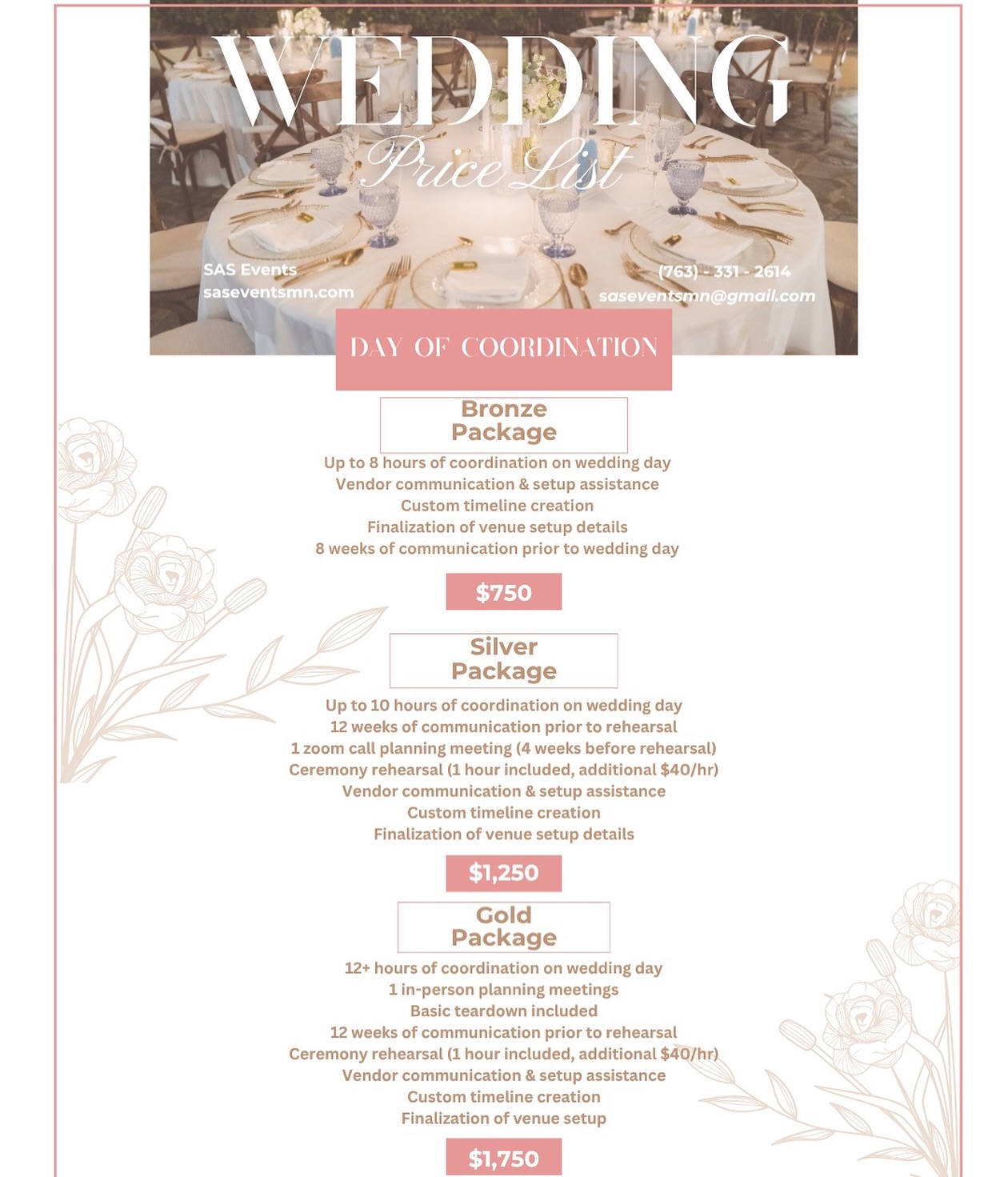 📢 New Pricing Effective Now!
Day-of Coordination packages have been updated to reflect 2026 rates.
All signed contracts are safe and locked in at their agreed price. 🤍
Future couples—secure your spot with the new packages today!