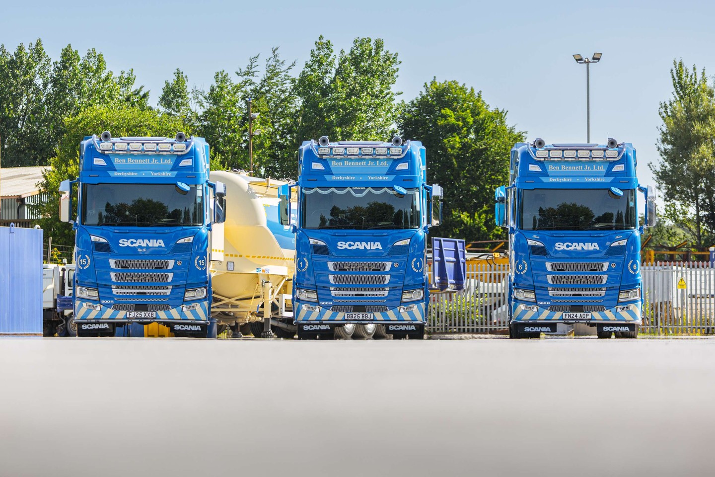 A New Chapter for Ben Bennett Jr Ltd!
Founded in 1883 bulk tanker and tipper product supplier Ben Bennett Jr Ltd have operated out of Grange Mill Quarry since their landmark purchase of the site in 1935. Ben Bennett Jr have a proud family owned history. Now led by 5th generation Managing Director, Jane Bennett and with the 6th generation already actively involved with the company, the future remains family focused.
These wonderful Scania units represent a new chapter in the rich history of Ben Bennett Jr Ltd. Operating Scania's for the first time, Ben Bennett Jr Ltd have already seen incredible fuel efficiency results, as well as built a strong trusted relationship with Keltruck Account Manager, Calum Crook. Who supplied the units, with Ben Bennett Jr Ltd Transport Manager, Steve Woolliscroft commenting that Calum "Has been amazing... We trust what he says and value his continued willingness to help us on our journey"
With these stunning units performing at levels only a Scania can, this new chapter in history is one that is sure to develop and the Ben Bennett fleet continues on its Scania expansion1
To read the full release, please visit: https://keltruckscania.com/about-keltruck/news-centre/press-releases/ben-bennett-jr
Read more about Ben Bennett Jr Ltd at: benbennettjrltd.co.uk