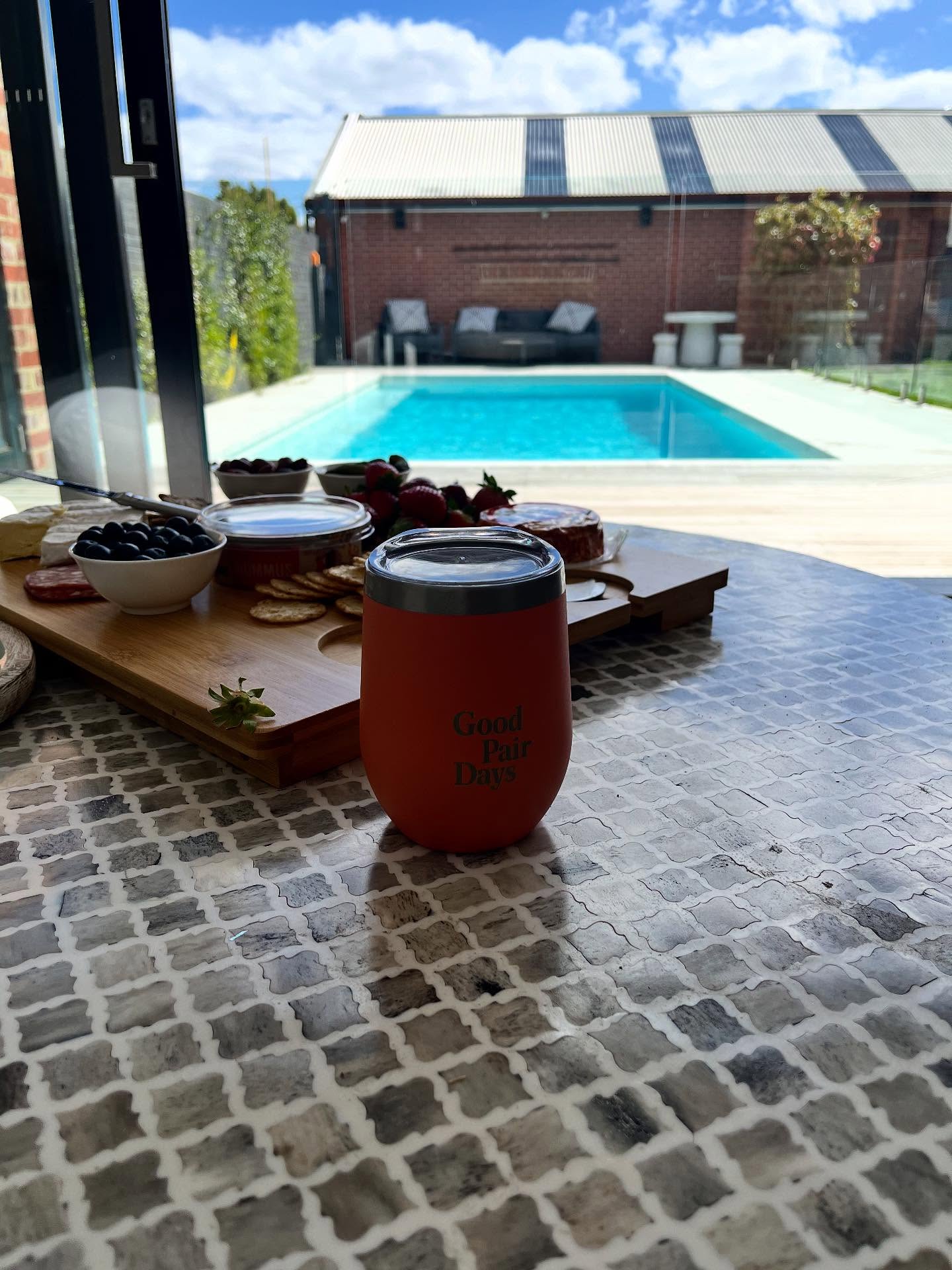 Celebrating some sport with @goodpairdays merch. Along with the sweet as wine tumbler I had all my goodies in their cheese board cooler. Yes we did have lots of cheese and yes we did make mimosas yes I paired it all with @fourpillarsgin 🫢 🏉 (I might be obsessed with the Pinot Noir Gin @fourpillarsgin send help)