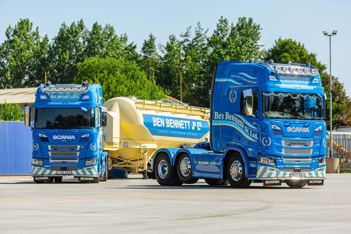 A New Chapter for Ben Bennett Jr Ltd!
Founded in 1883 bulk tanker and tipper product supplier Ben Bennett Jr Ltd have operated out of Grange Mill Quarry since their landmark purchase of the site in 1935. Ben Bennett Jr have a proud family owned history. Now led by 5th generation Managing Director, Jane Bennett and with the 6th generation already actively involved with the company, the future remains family focused.
These wonderful Scania units represent a new chapter in the rich history of Ben Bennett Jr Ltd. Operating Scania's for the first time, Ben Bennett Jr Ltd have already seen incredible fuel efficiency results, as well as built a strong trusted relationship with Keltruck Account Manager, Calum Crook. Who supplied the units, with Ben Bennett Jr Ltd Transport Manager, Steve Woolliscroft commenting that Calum "Has been amazing... We trust what he says and value his continued willingness to help us on our journey"
With these stunning units performing at levels only a Scania can, this new chapter in history is one that is sure to develop and the Ben Bennett fleet continues on its Scania expansion1
To read the full release, please visit: https://keltruckscania.com/about-keltruck/news-centre/press-releases/ben-bennett-jr
Read more about Ben Bennett Jr Ltd at: benbennettjrltd.co.uk