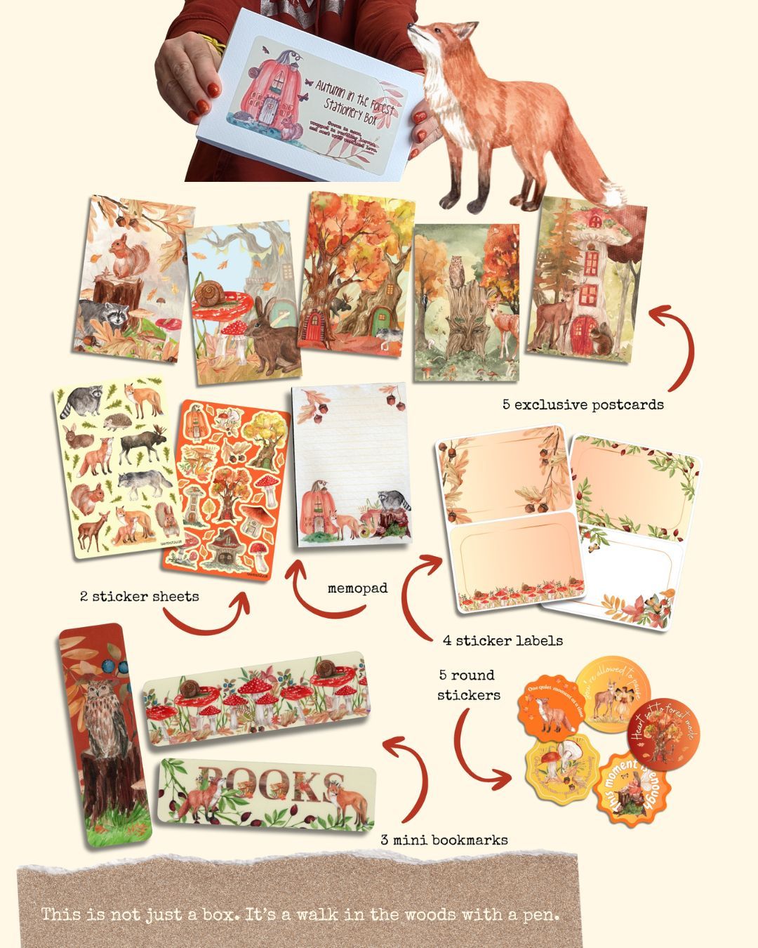 Autumn in the Forest 🍄✨
A quiet box of postcards, stickers, paper, and forest mood.
Packed with mushrooms, foxes, soft colors, and slow thoughts – this limited Box was made for those who write slowly, collect little moments, and secretly believe that squirrels have mail systems.
Inside:
🍂 5 exclusive illustrated postcards
🦔 2 sticker sheets + 4 writable labels
📮 A memo pad, 5 cozy round stickers
📚 3 mini bookmarks for slow readers
💌 And lots of autumn stillness
Only 20 boxes. No restock.
Now in the shop at favoritepostcard.com
Tap the link in bio before they vanish into the woods 🌲
#favoritepostcard #autumnstationery #dreamersbox #snailmailbox #postcrossing #woodlandstationery #cozystickers #illustratedpostcards #slowmailmovement #paperlove #cozybox #forestmagic #limitededitionstationery