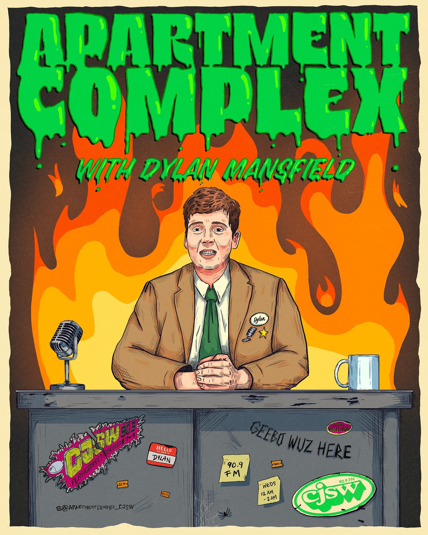 Super fun poster work for @apartmentcomplex_cjsw which is a show made by my friend Dylan! Support public radio and support cool radio shows!
#cjsw #apartmentcomplexcsjsw #gigposter #yycevents #yyc #calgary #calgaryarts