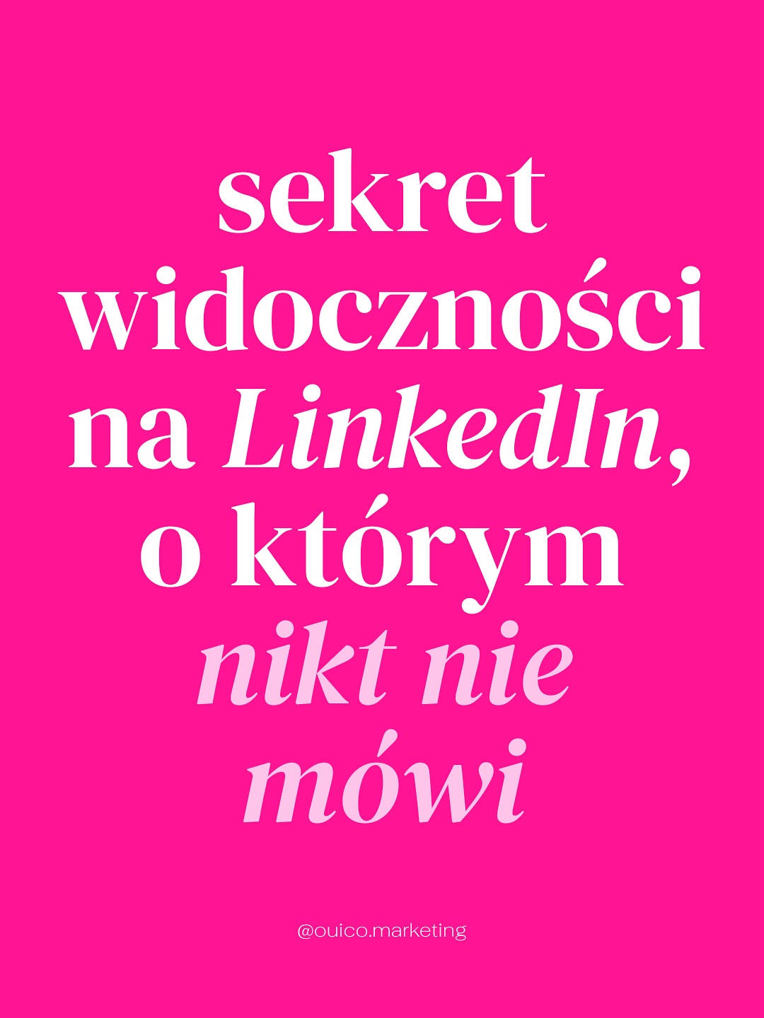 Wiele osób wciąż myśli o @linkedin jak o tablicy ogłoszeń.
„Muszę napisać post, wymyślić grafikę, polecić swoje usługi, znaleźć pracę…”
Takie podejście może działać, ale… znam takie, które działa ✨LEPIEJ✨
Algorytm LinkedIna nagradza zaangażowanie, a nie nadawanie jednostronnych i zimnych komunikatów. Dlatego właśnie komentarze, które mają wartość i przyciągają uwagę, dostają nieproporcjonalnie duże „podbicie” 🧨 w zasięgu.
A wiadomo - ufamy szybciej tym, którzy z nami rozmawiają, niż tym, którzy tylko mówią do tłumu.
Dlatego, w dzisiejszej karuzeli pokażę Ci:
✔️ dlaczego komentarze działają
✔️ jak je pisać, żeby faktycznie pracowały na Twoją markę
✔️ gdzie komentować, żeby miało to sens
Jesteś #TeamPost czy #TeamKomentarz?
#LiveLaughLinkedIn #markaosobista #kobietynalinkedin #womeninmarketing #socialmediapolska #linkedinpolska #ouiconalinkedin #genzlinkedin #girlboss