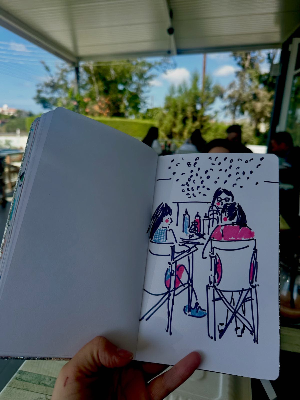 Quick little holiday sketch in the cafe.
#goodshipillo #drawfromlife #drawfromlifeeveryday #threematerialsdrawingchallenge #walktosee #drawfromobservation #sketchbook #sketching #urbansketch #urbansketcher #cafesketching #cafesketch